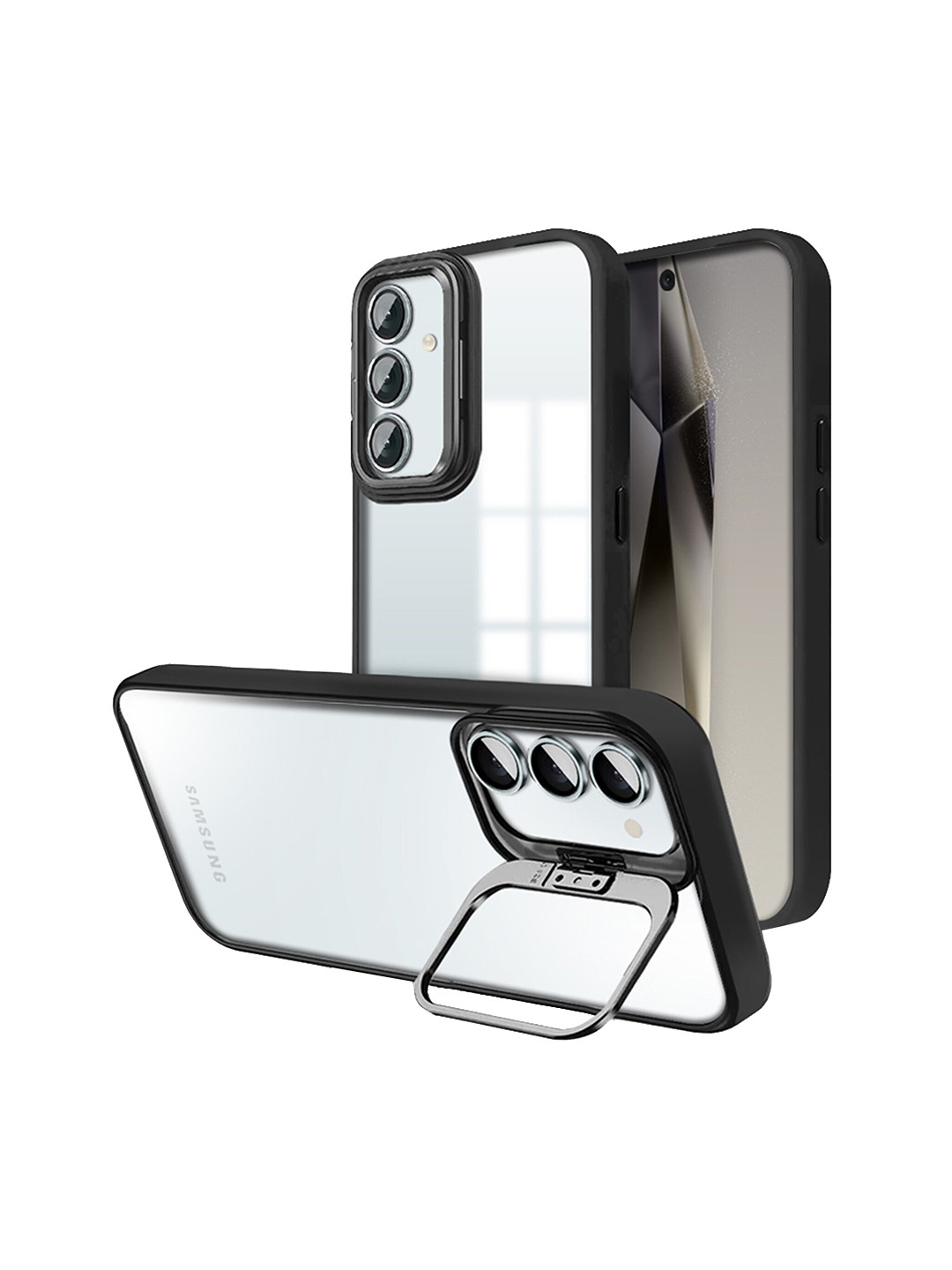 

Karwan Samsung S24 Plus Back Case With Camera Stand, Black