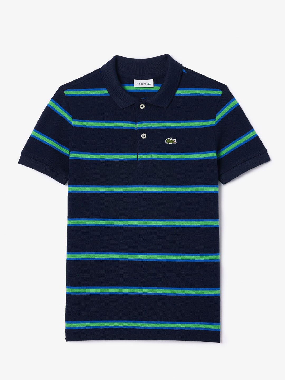 

Lacoste Boys Striped Printed Polo Collar T-shirt, Blue