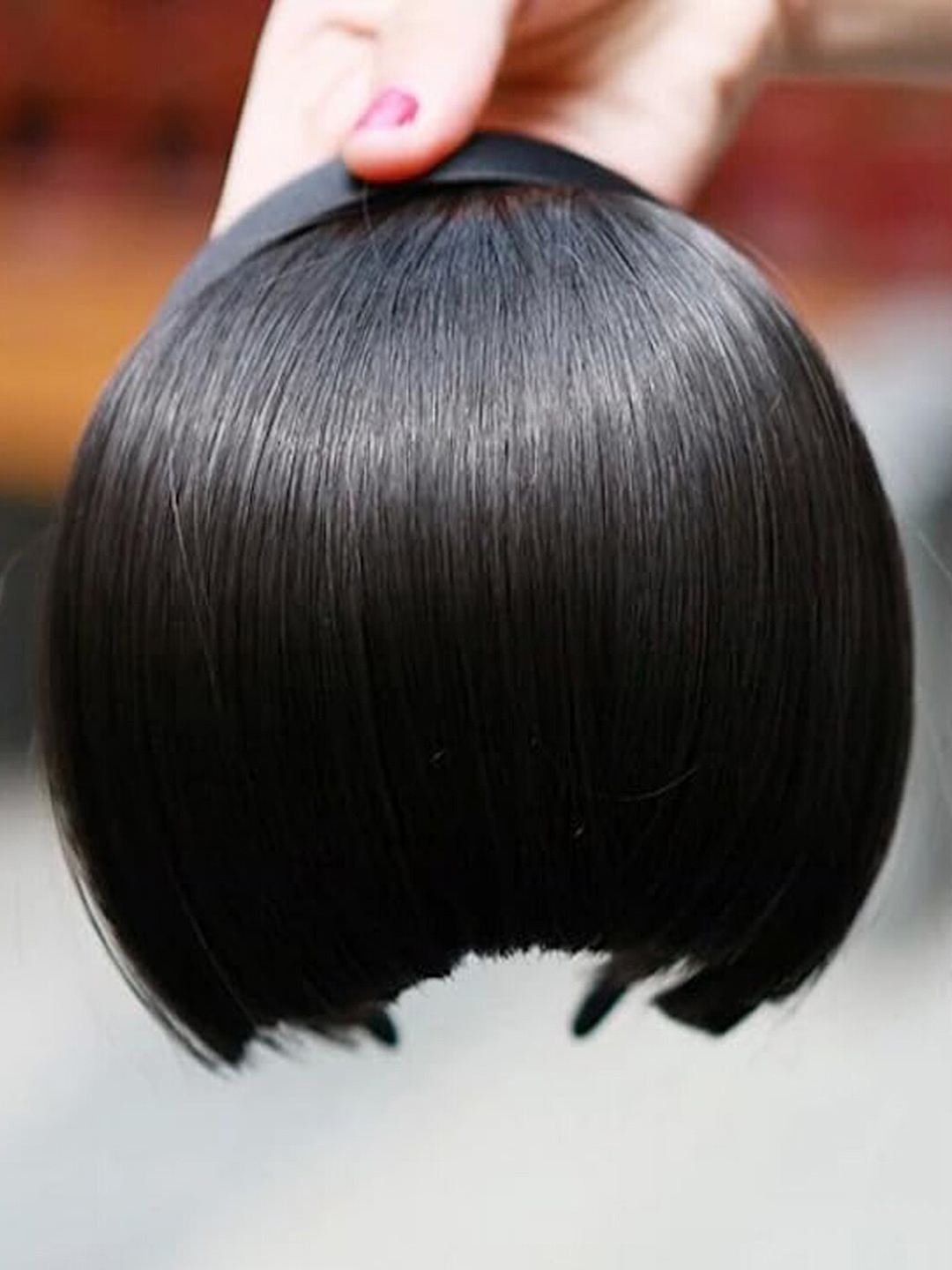 

VAGHBHATT Synthetic Wigs Headband Front Hair Bangs Extension - Black 01