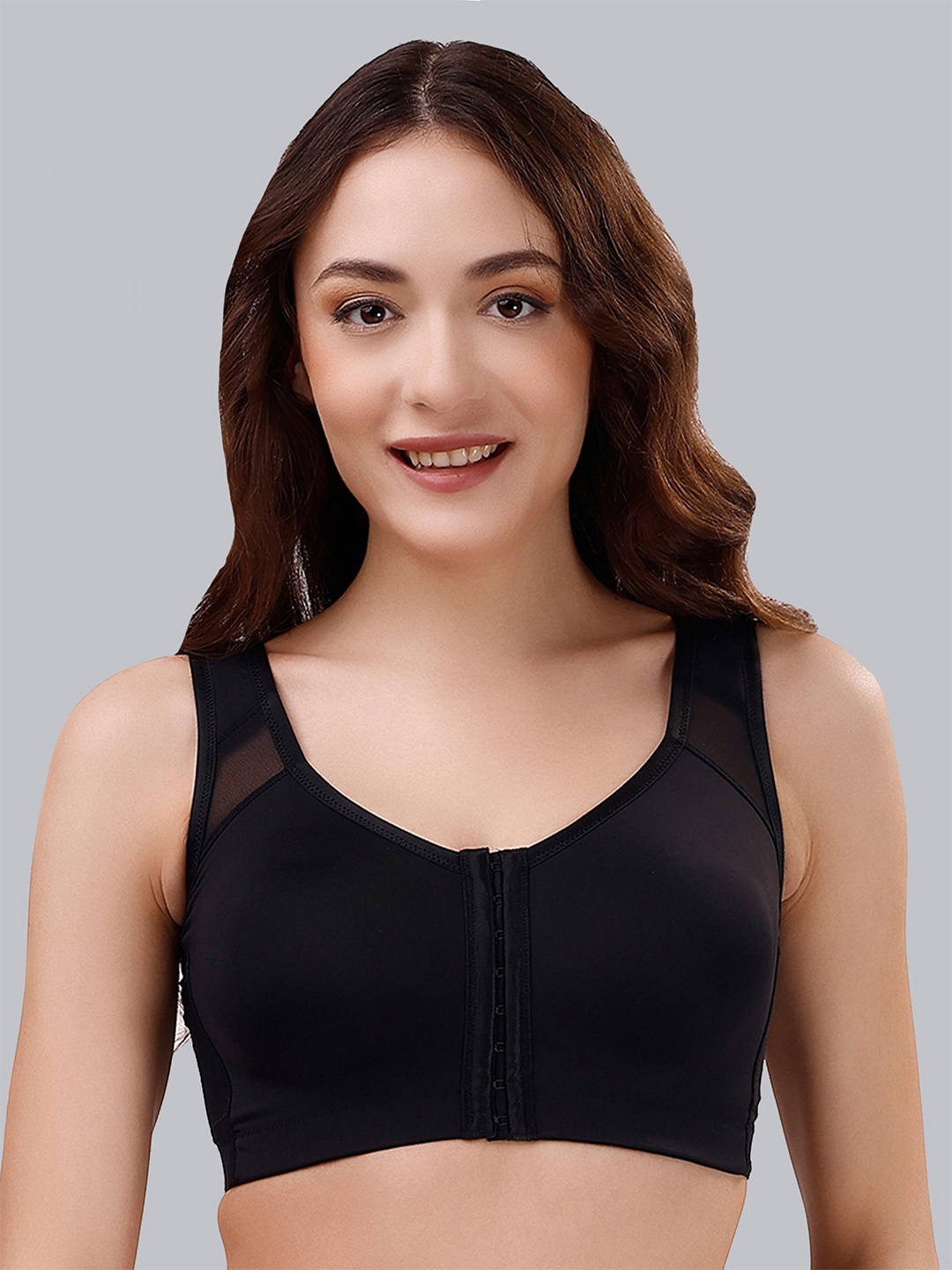 

Soie Full Coverage Non Padded Posture Correction Bra With All Day Comfort, Black