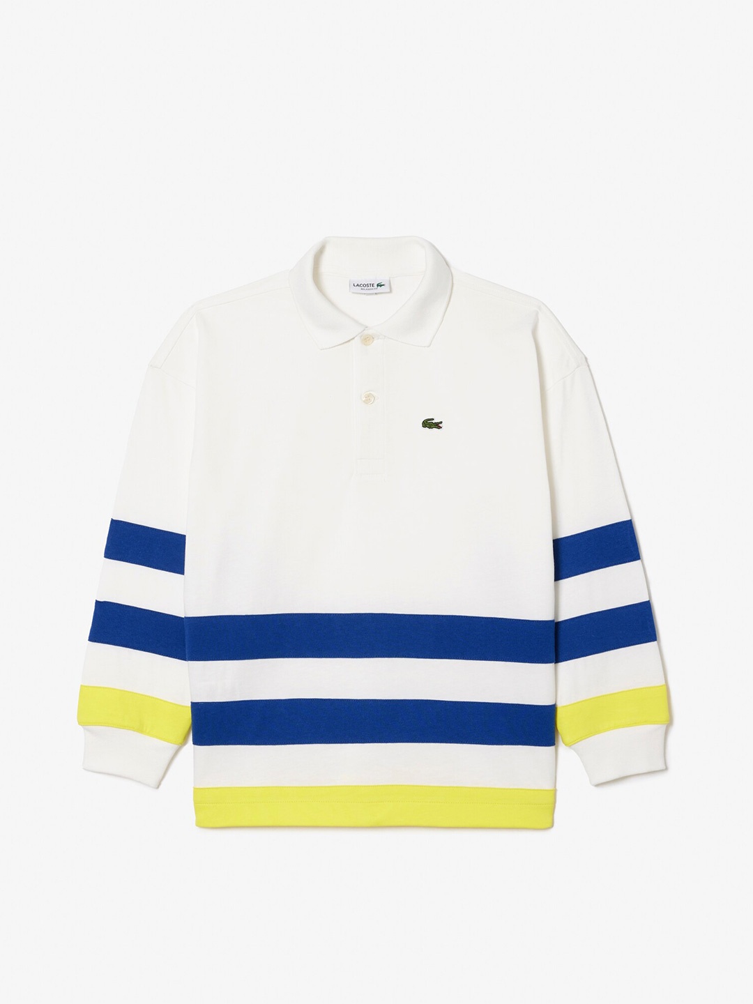 

Lacoste Kids Striped Printed Polo Collar T-shirt, White