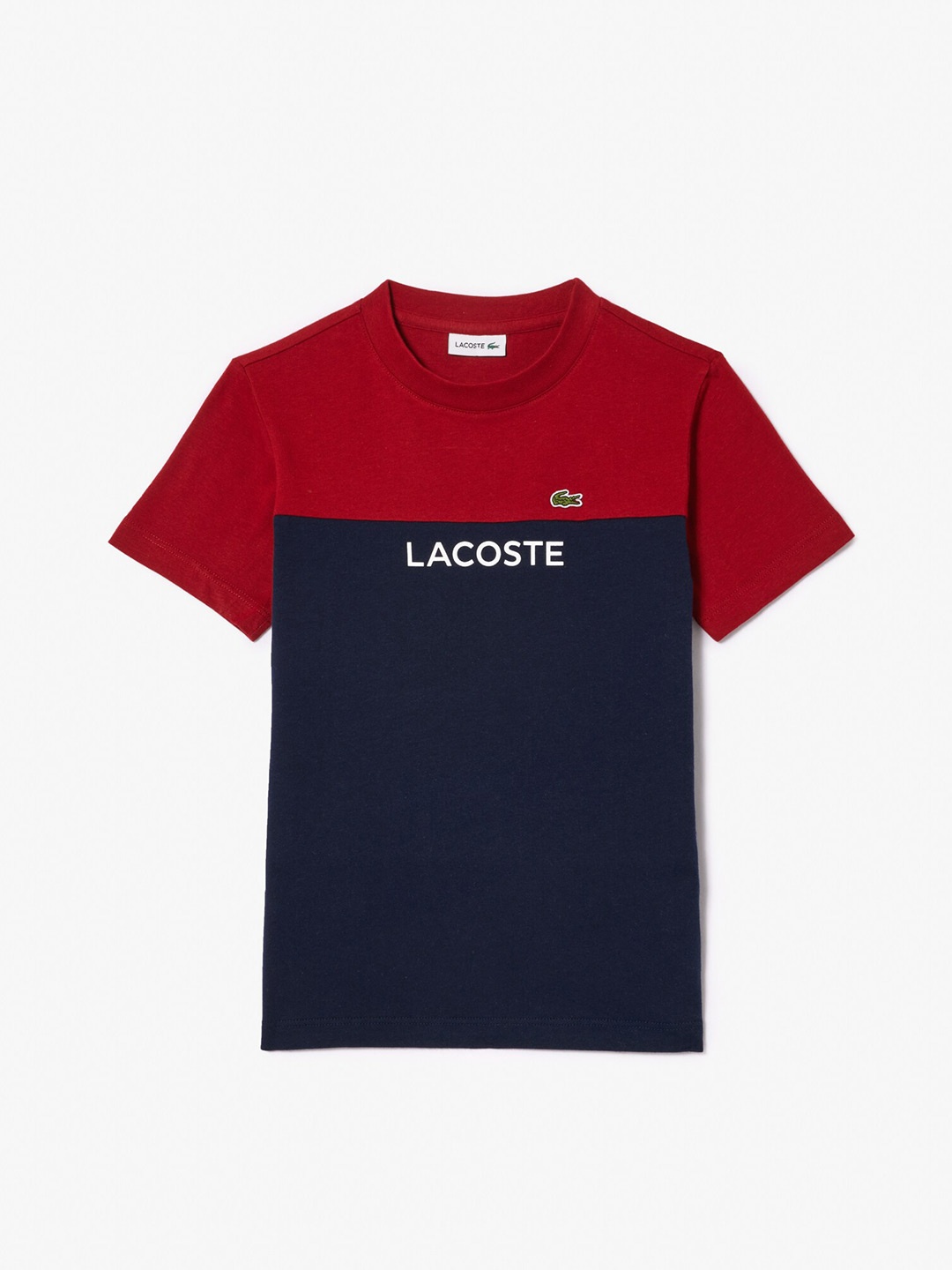 

Lacoste Kids Typography Printed Round Neck Cotton Jersey T-shirt, Blue