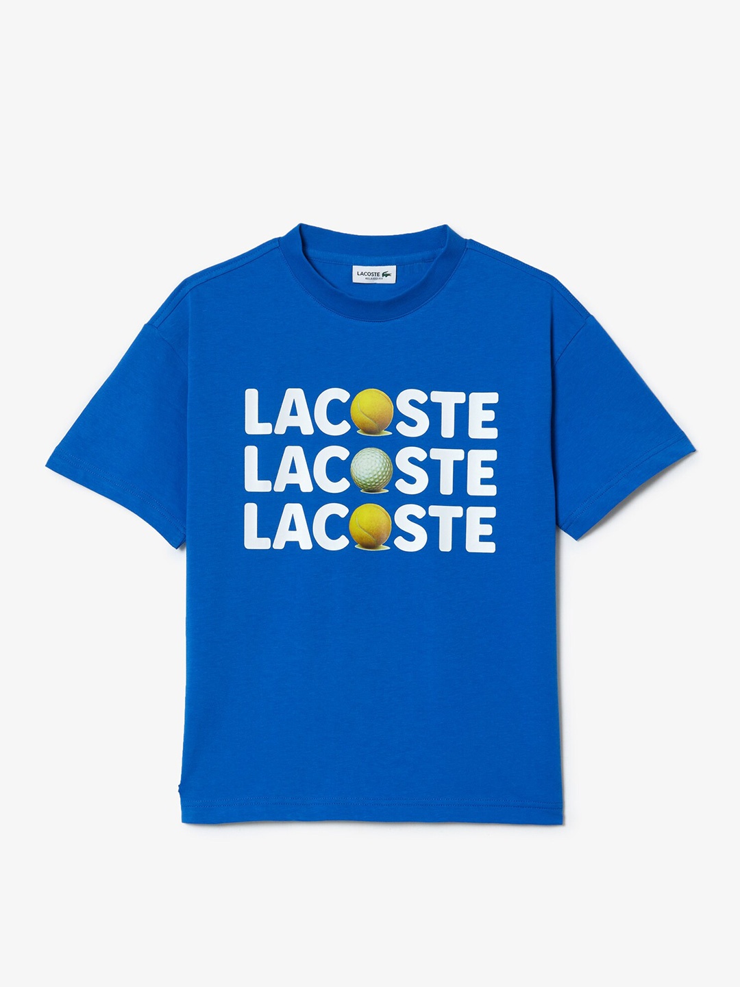 

Lacoste Kids Round Neck Short Sleeves Typography Printed Relaxed Fit Cotton T-shirt, Blue