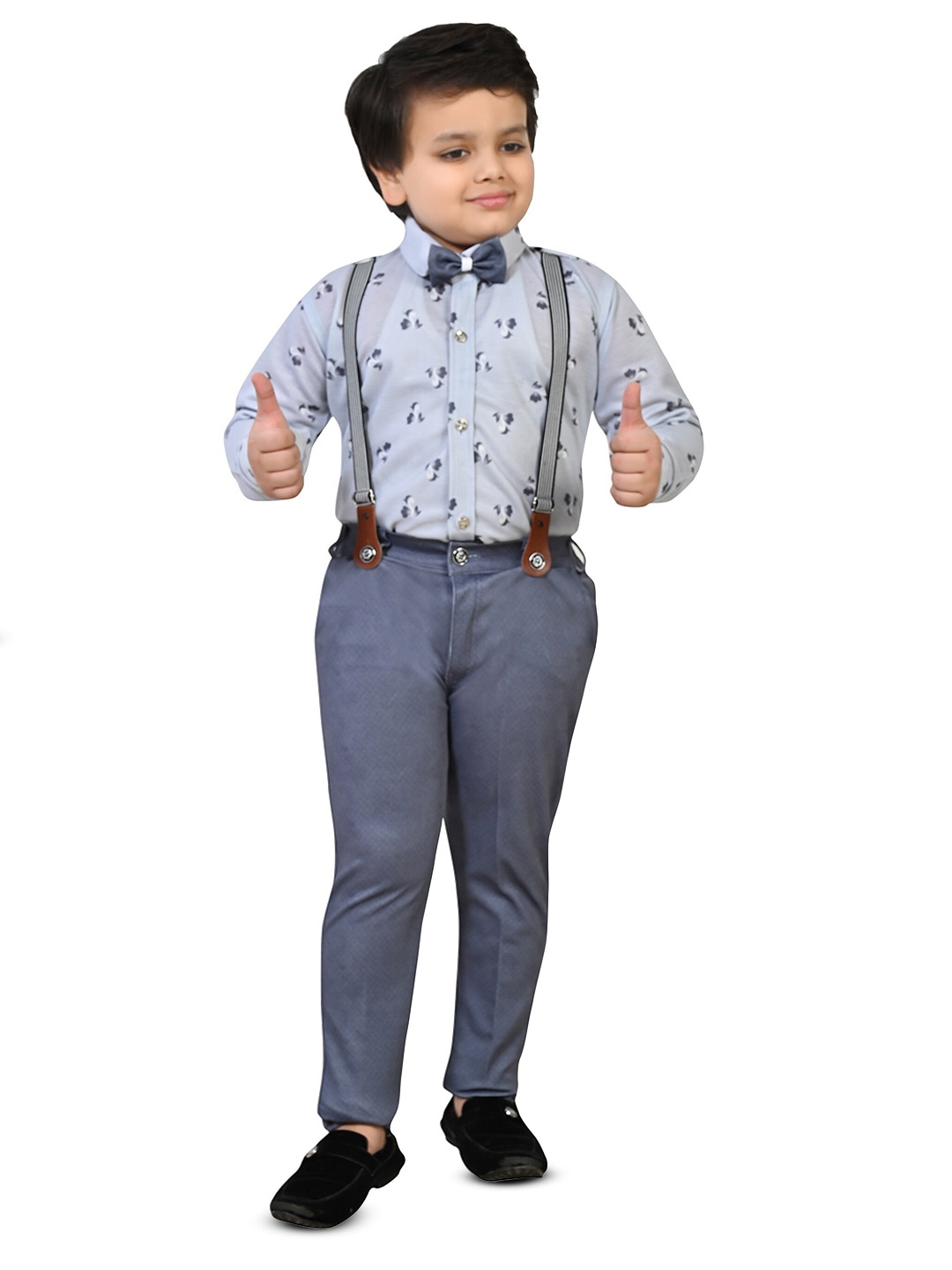 

BAESD Boys Floral Printed Shirt with Trousers, Blue