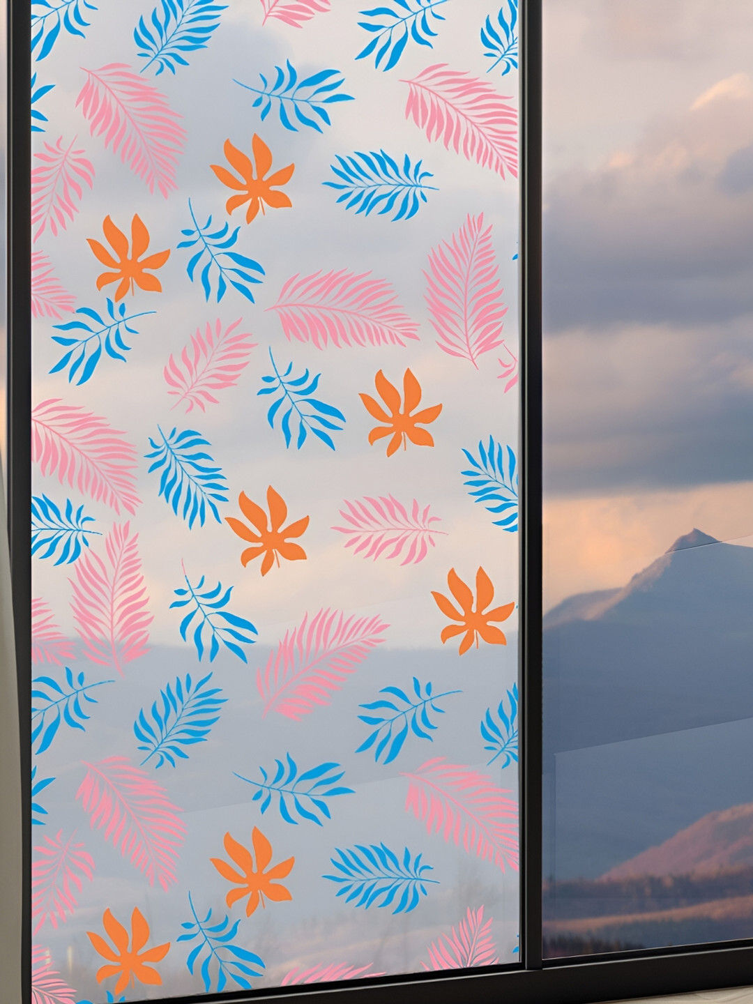 

CVANU Transparent & Pink Printed Self Adhesive Window Film Sticker