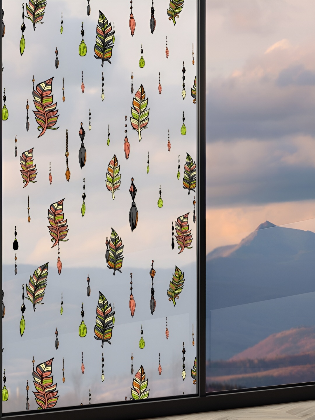 CVANU Transparent & Black Printed Self Adhesive Window Film