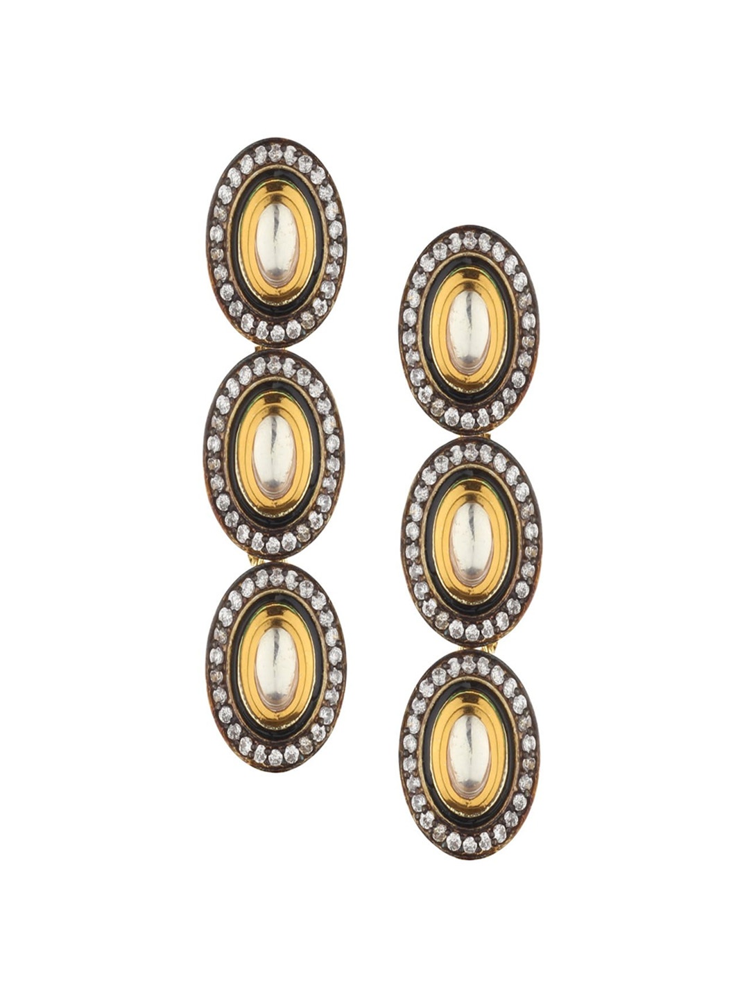 

Runjhun Classic Kundan Studded Studs Earrings, Gold