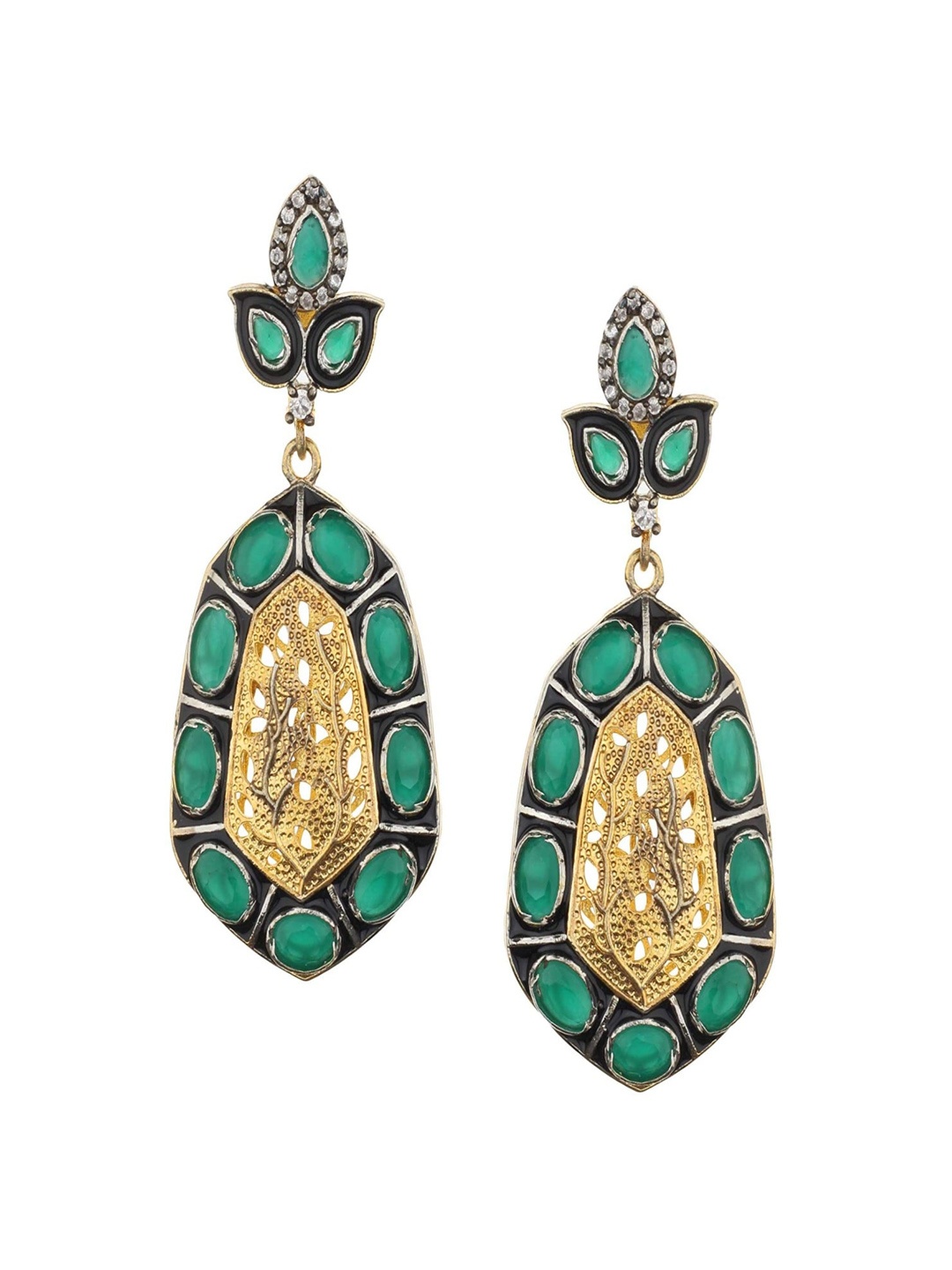 

Runjhun Kundan-Studded Classic Drop Earrings, Gold