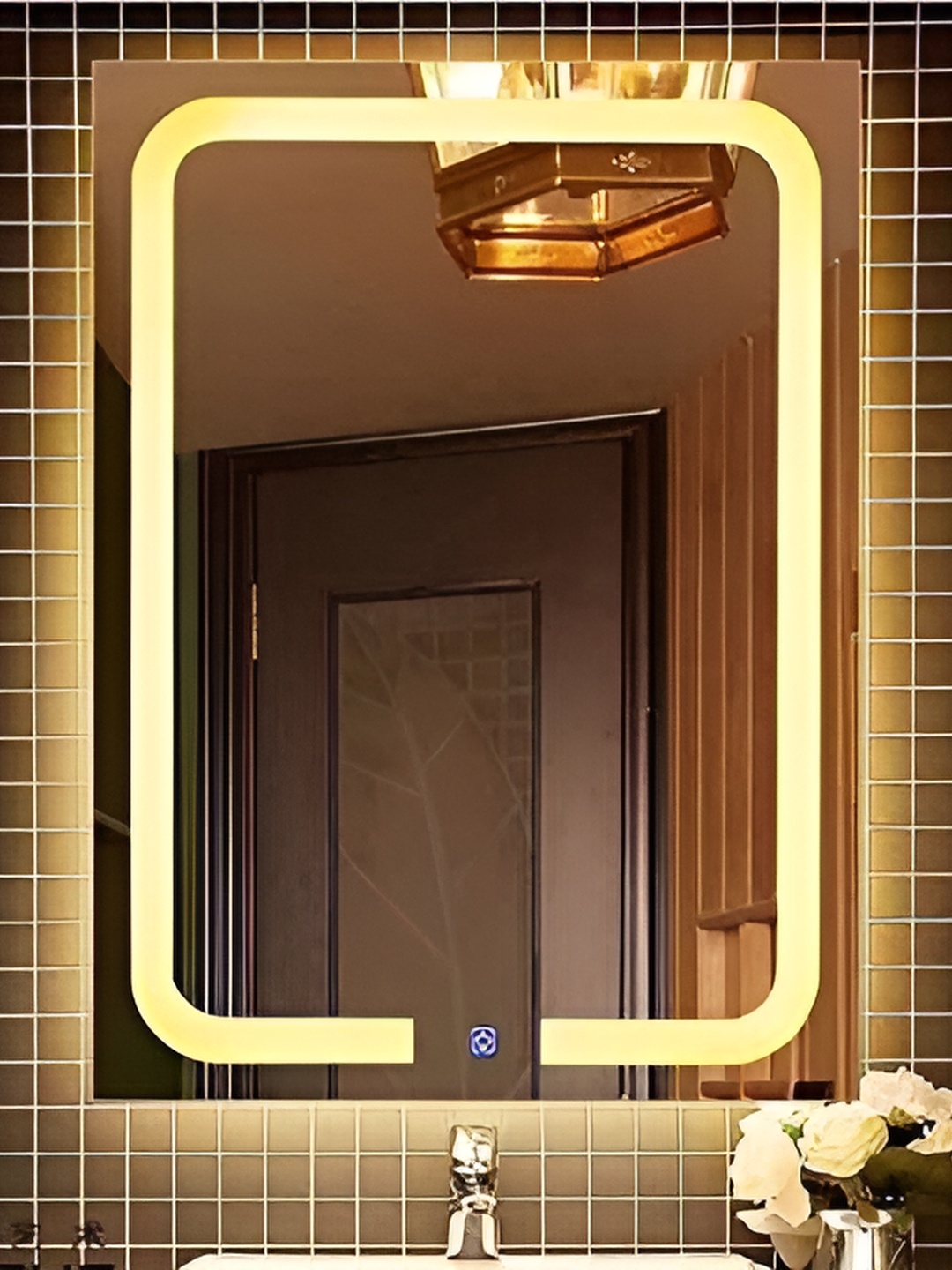 

SMILESELLERS Transparent Beautiful Modern LED Glass Mirror Lights