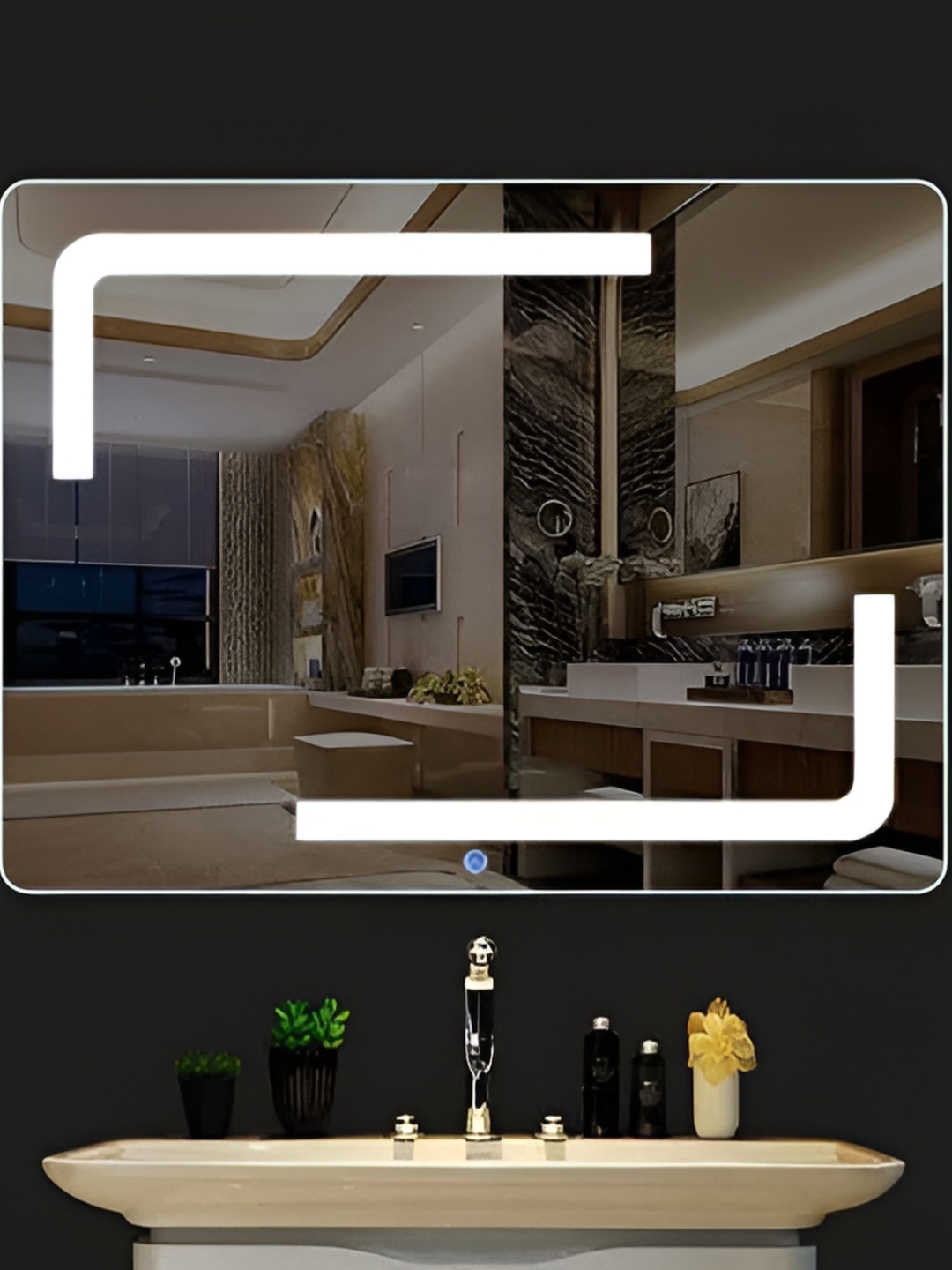 

SMILESELLERS Transparent LED Glass Mirror Lights
