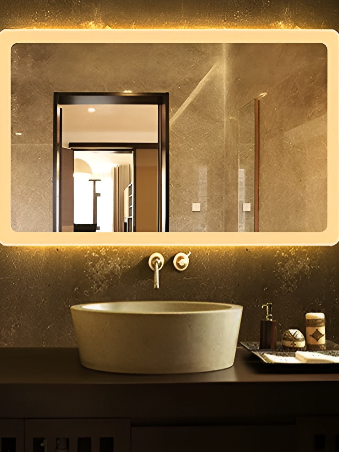 

SMILESELLERS Transparent LED Glass Mirror Lights