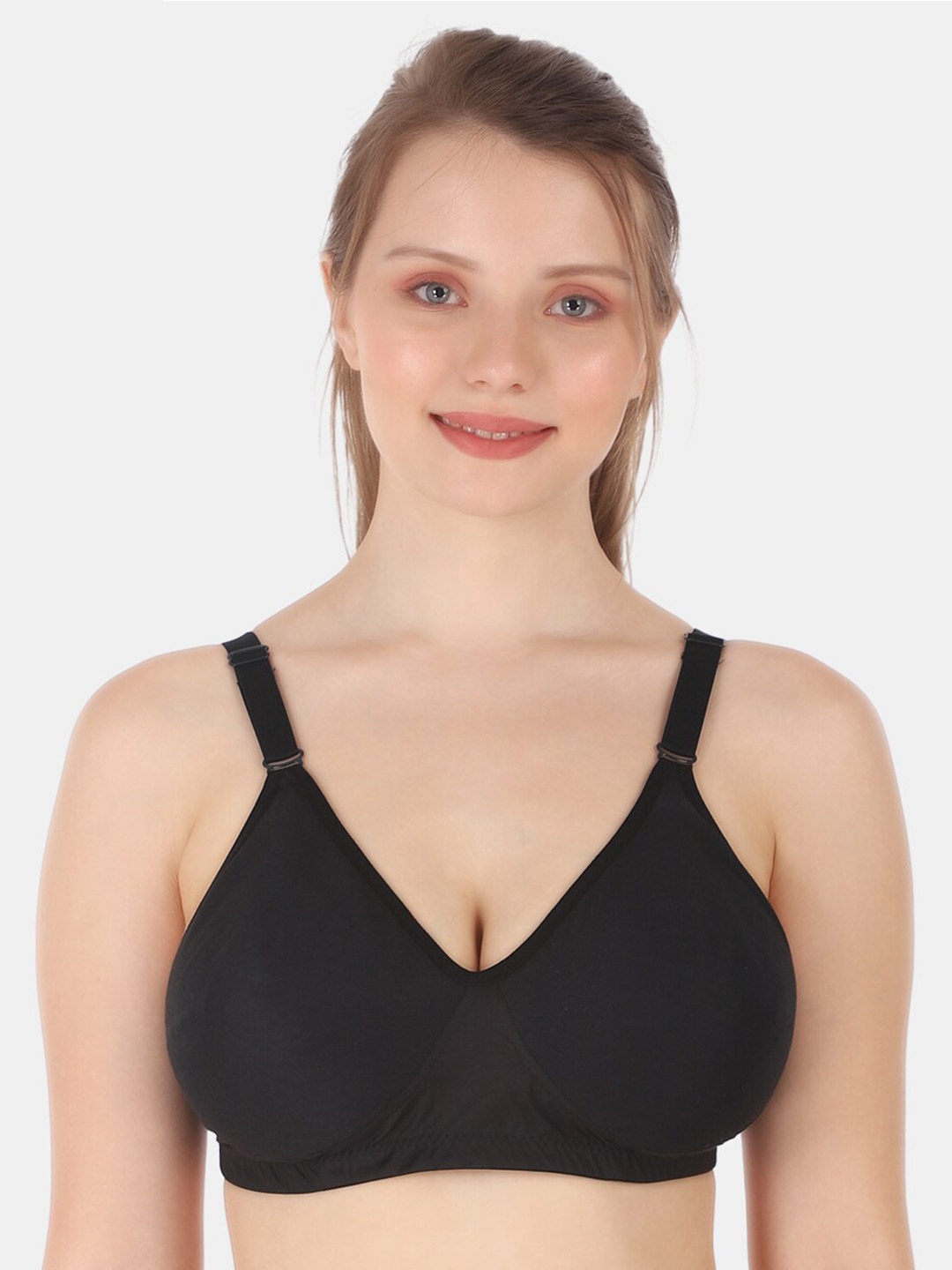 

Tweens Pack Of 3 Full Coverage Non Padded Cotton Minimizer Bra With All Day Comfort, Black