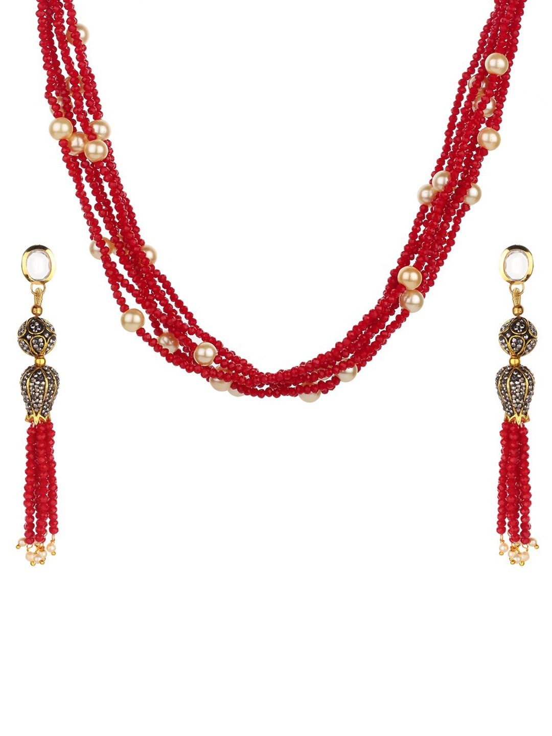 

Runjhun Gold-Plated Beaded Jewellery Set