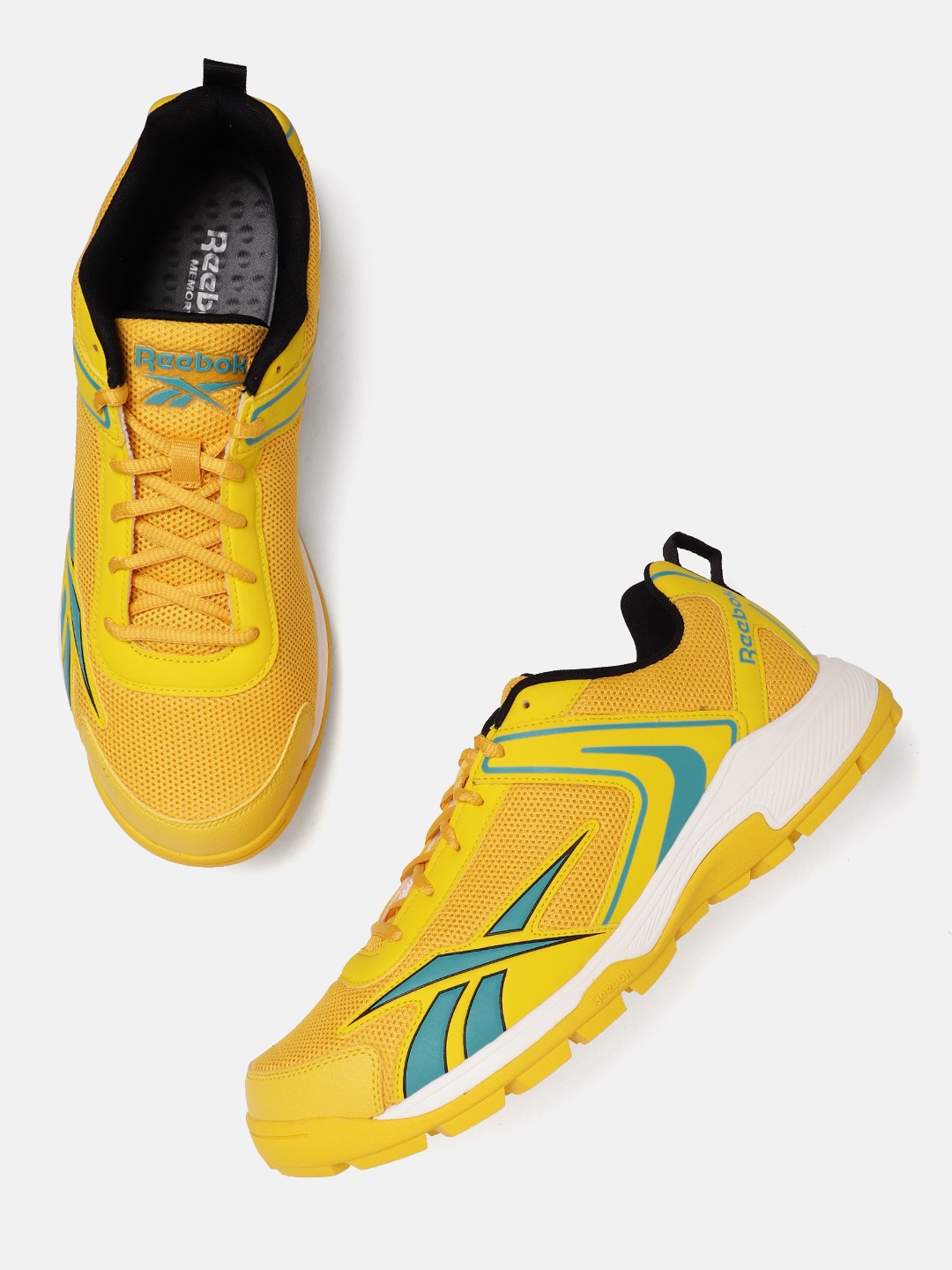 

Reebok Men Woven Design Power Play Cricket Shoes, Yellow