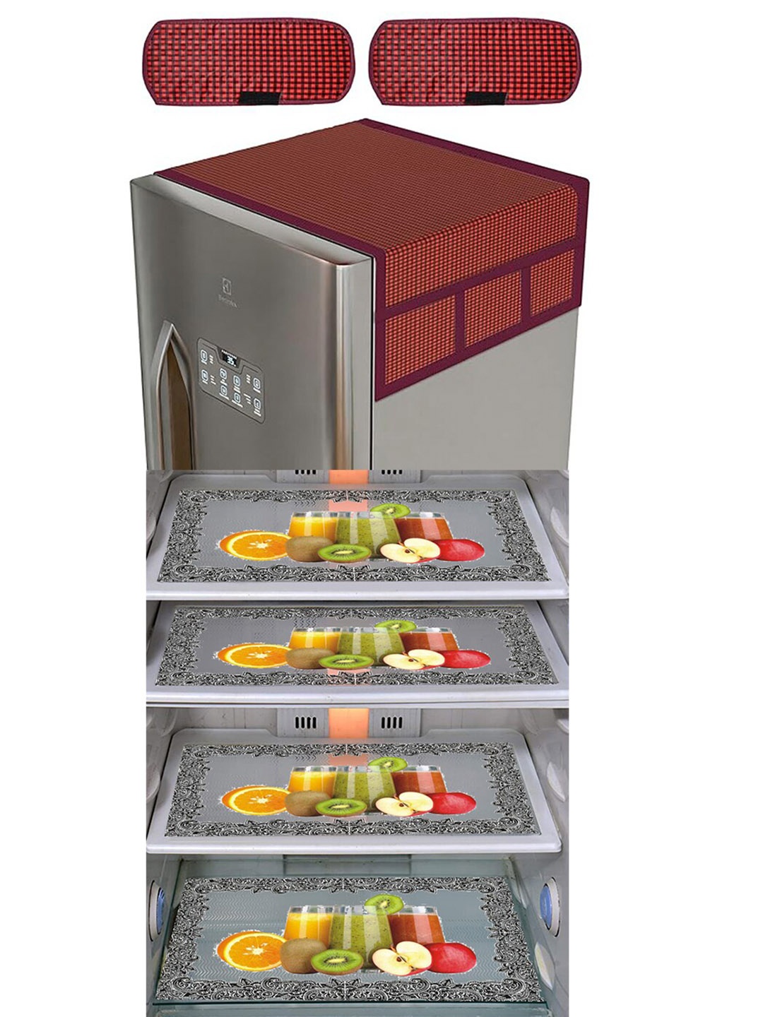 

Dakshya Industries Maroon 7 Pieces Printed Waterproof Refrigerator Covers