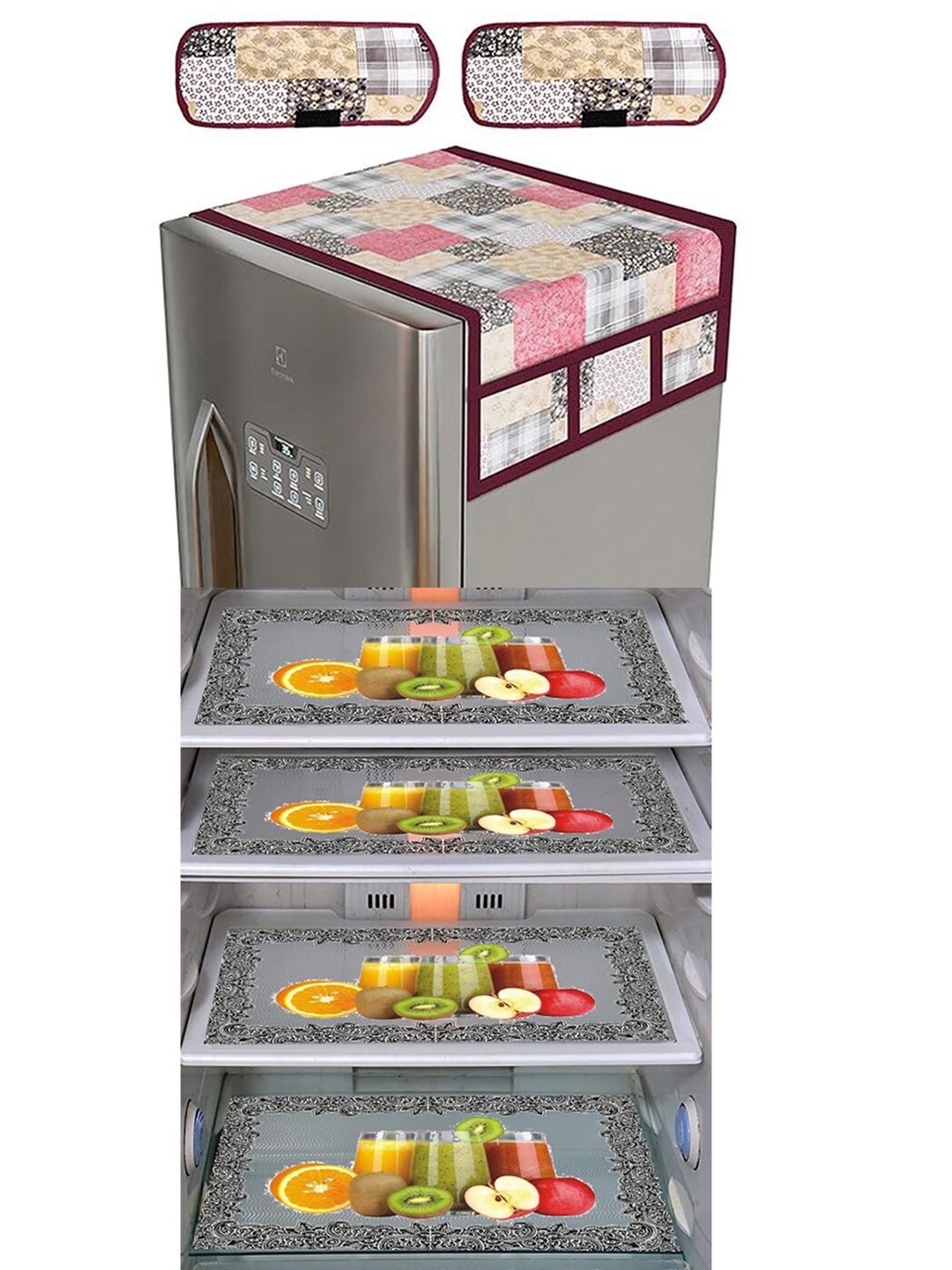 

Dakshya Industries 7Pcs Yellow Printed Protective Barriers Refrigerator Cover Combo