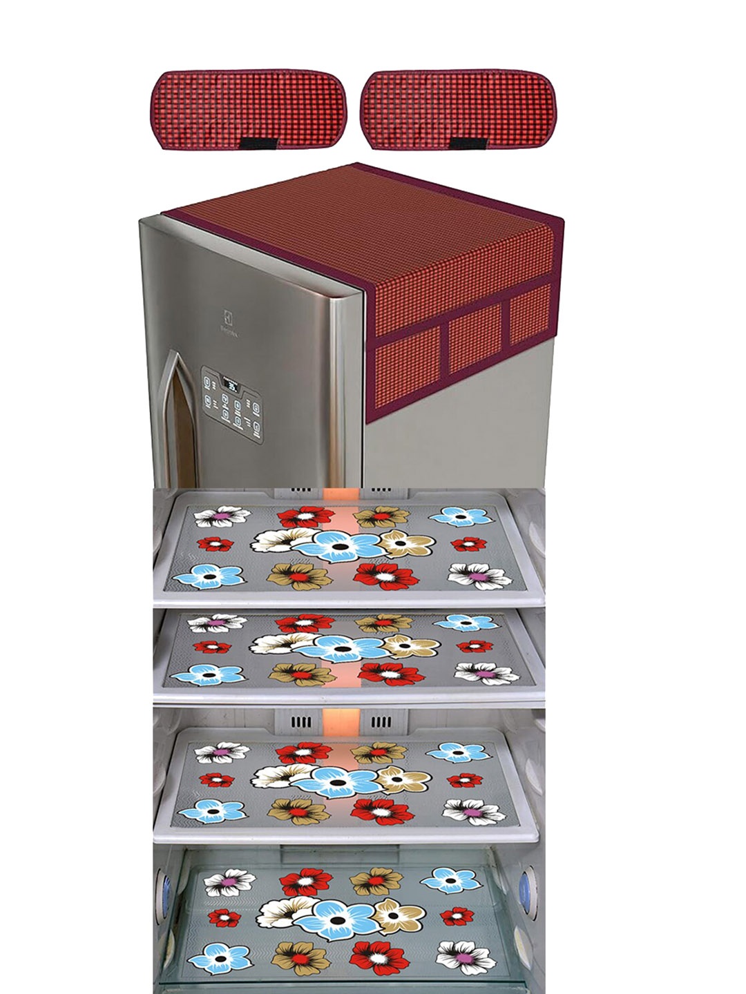 

Dakshya Industries Red & Blue 7 Pieces Printed Refrigerator Covers
