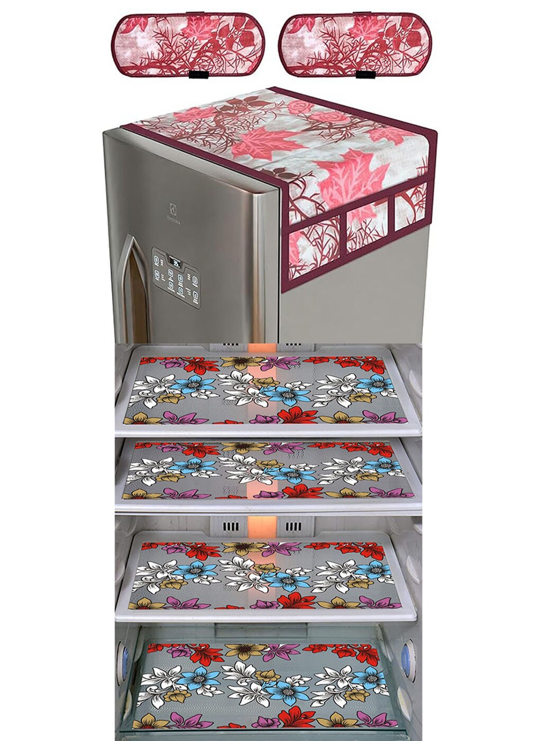 

Dakshya Industries Maroon & Blue 7 Pieces Printed Refrigerator Appliance Covers