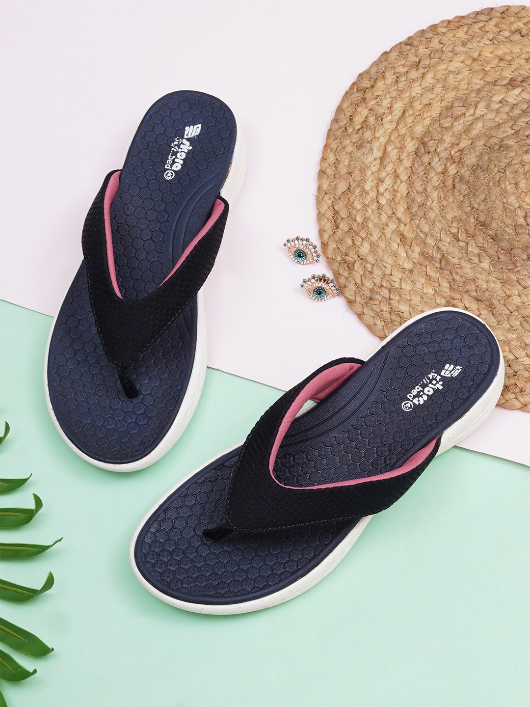 

SKORA Women Thong Flip-Flops, Navy blue