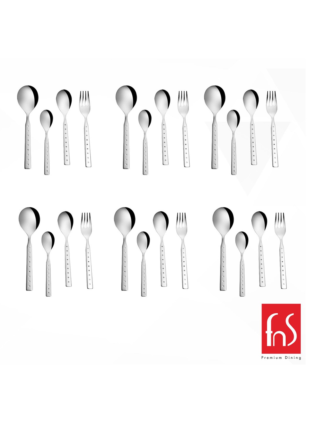 

FNS Steel 24 Pieces Mixed Cutlery Set, Silver