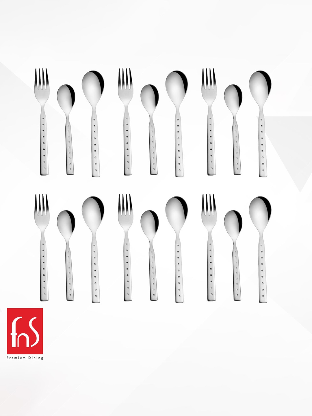 

FNS Dew 18 Pieces Stainless Steel Mixed Cutlery Set, Silver