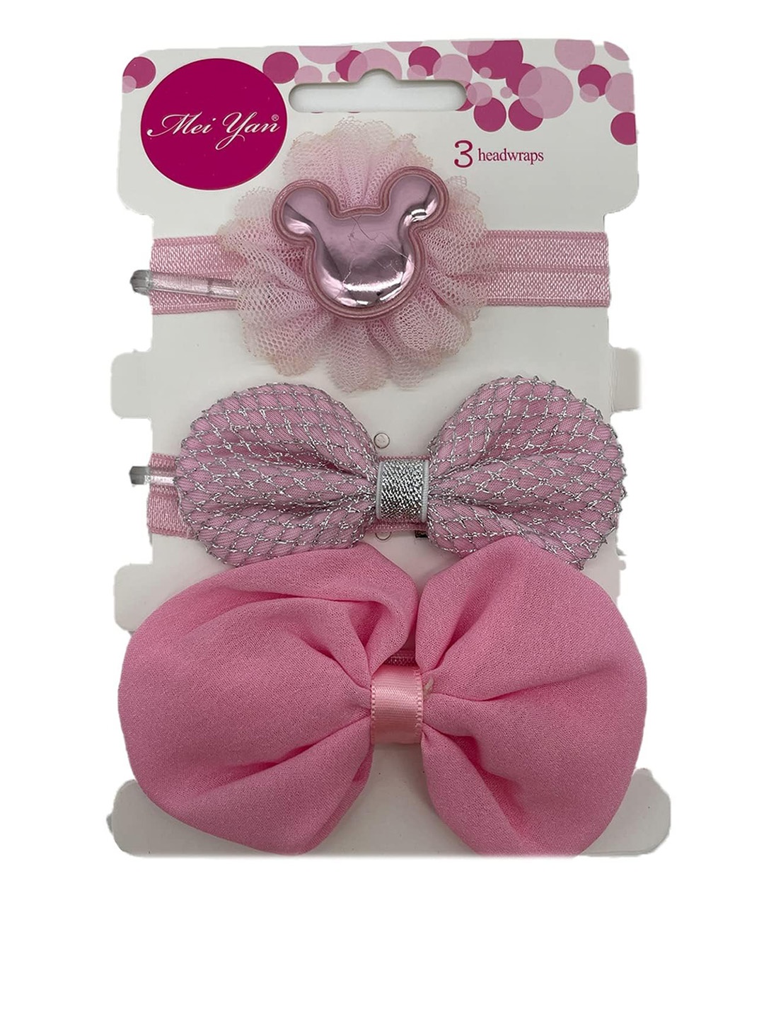 

SYGA Girls Set of 3 Velvet Bandana Elasticated Headbands, Pink
