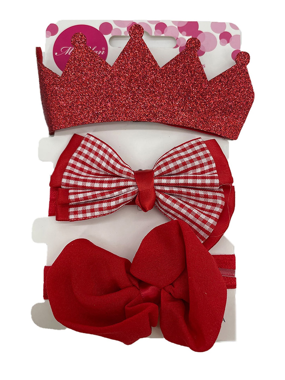 

SYGA Girls Set of 3 Bandana Emellished Headbands, Pink