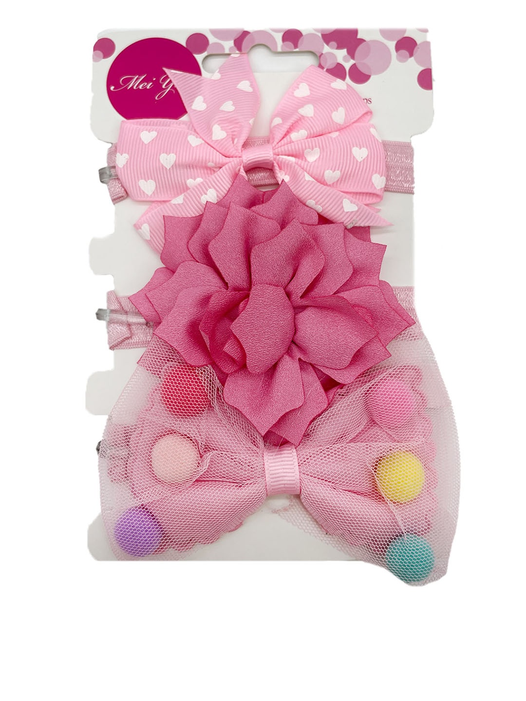 

SYGA Girls Set of 3 Velvet Bandana Elasticated Headbands, Pink