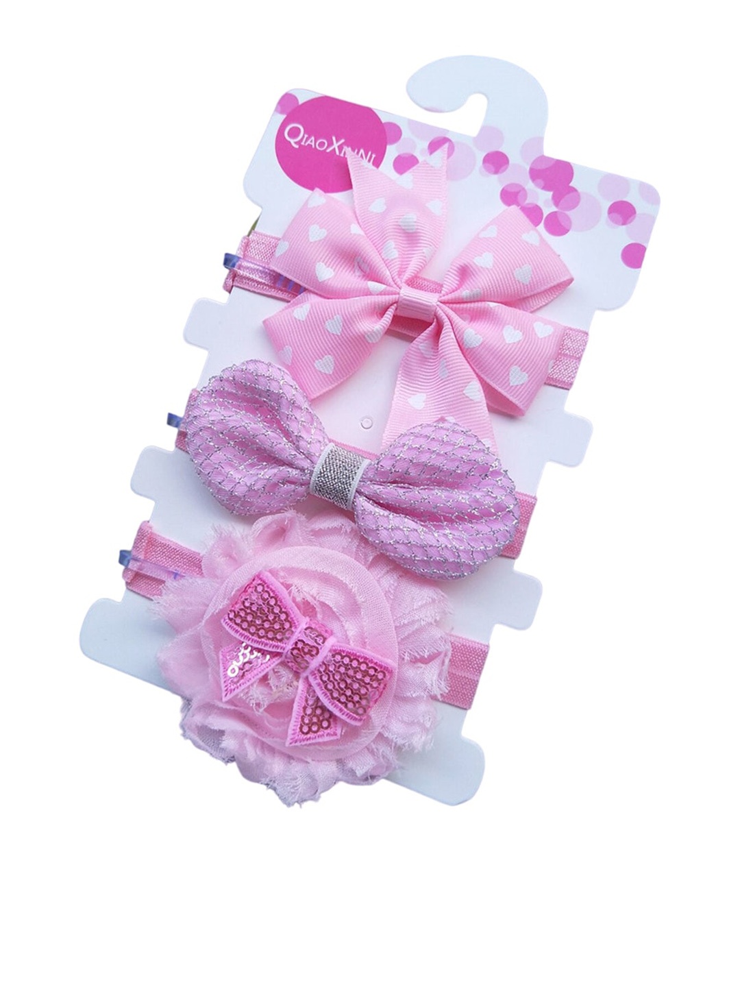 

SYGA Girls Set of 3 Velvet Bandana Elasticated Headbands, Pink