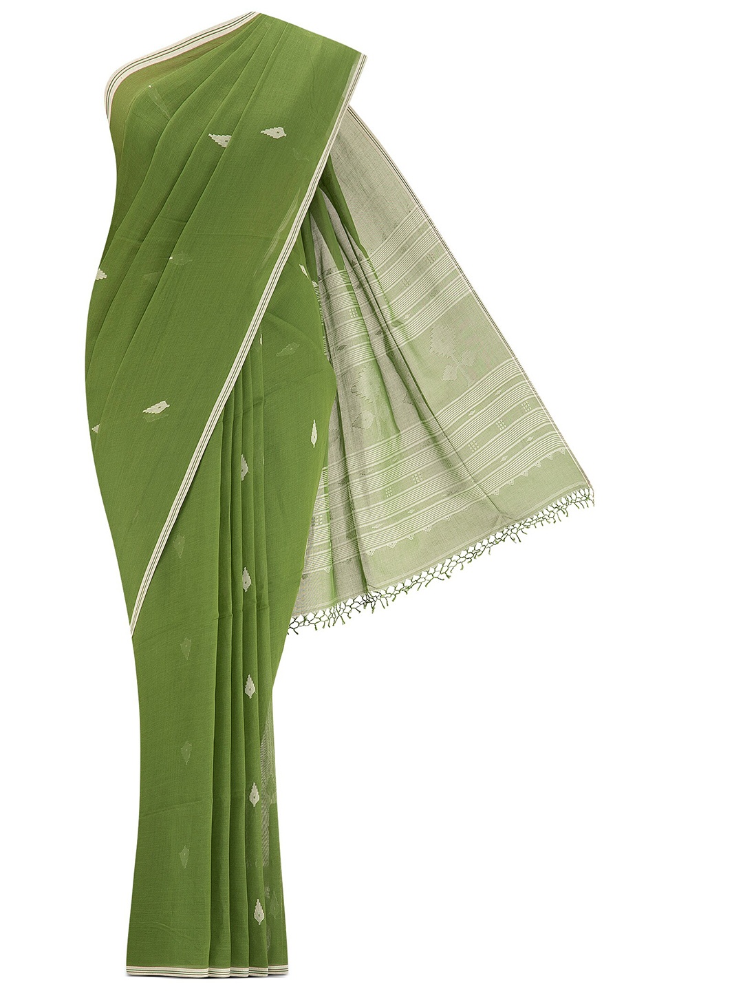 

Nalli Woven Design Pure Cotton Taant Saree, Green