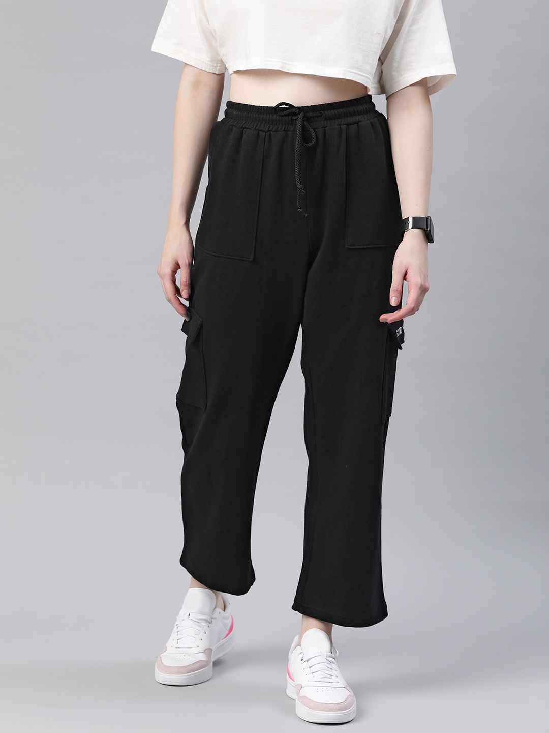 

Laabha Women Solid Regular Fit Track Pants, Black