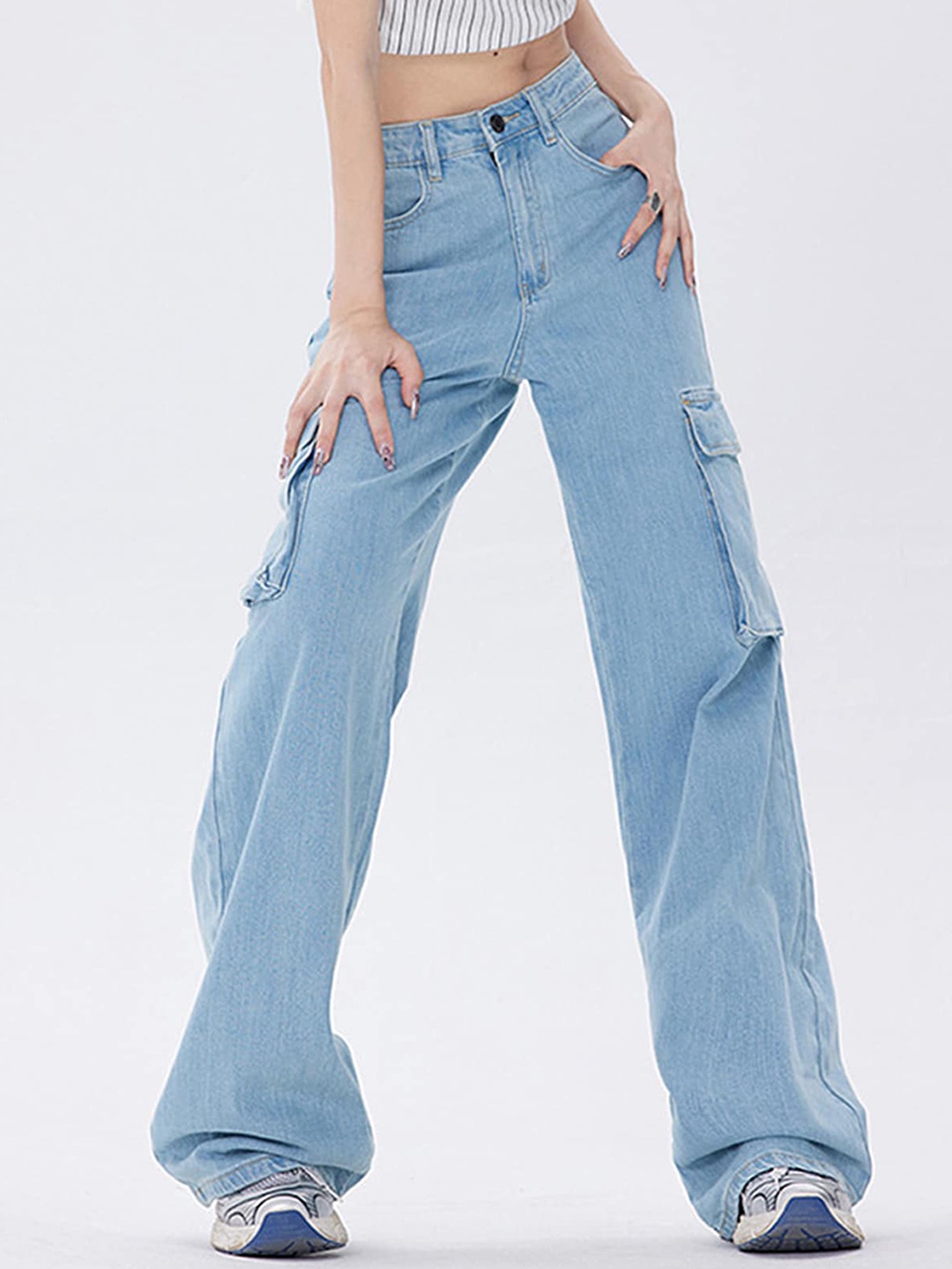 

LULU & SKY Women Straight Fit Clean Look High-Rise Jeans, Blue