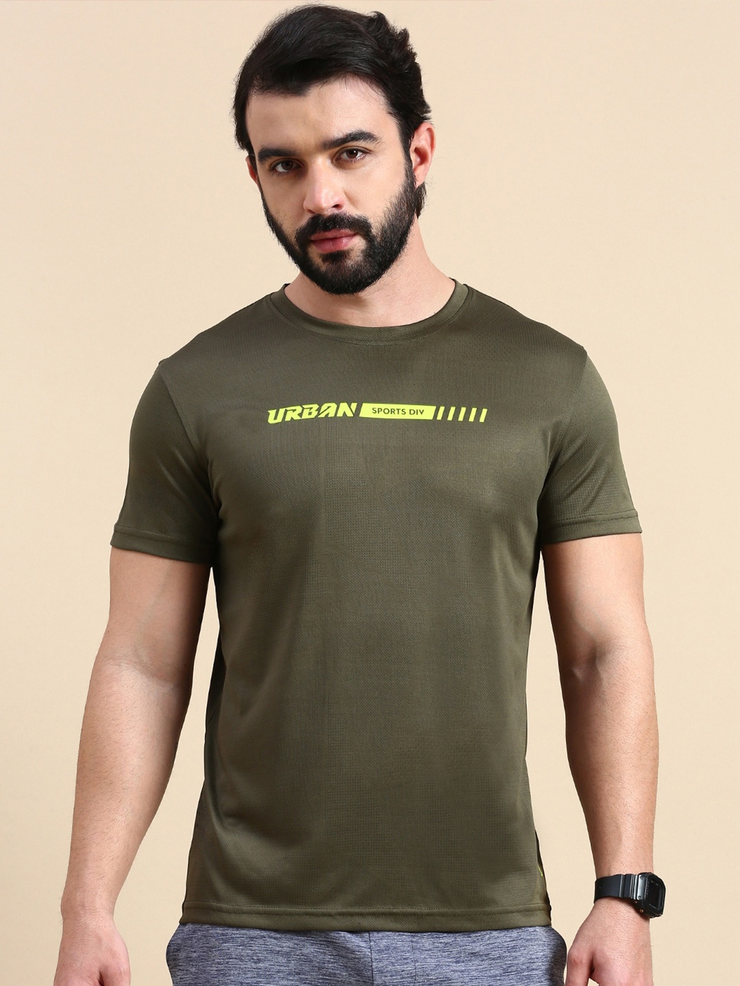 

Classic Polo Typography Printed Antimicrobial Slim Fit T-shirt, Olive
