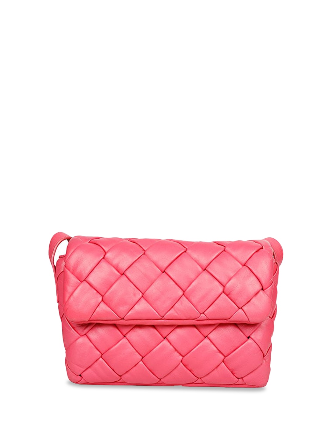 

Favore Textured Leather Quilted Sling Bag, Pink