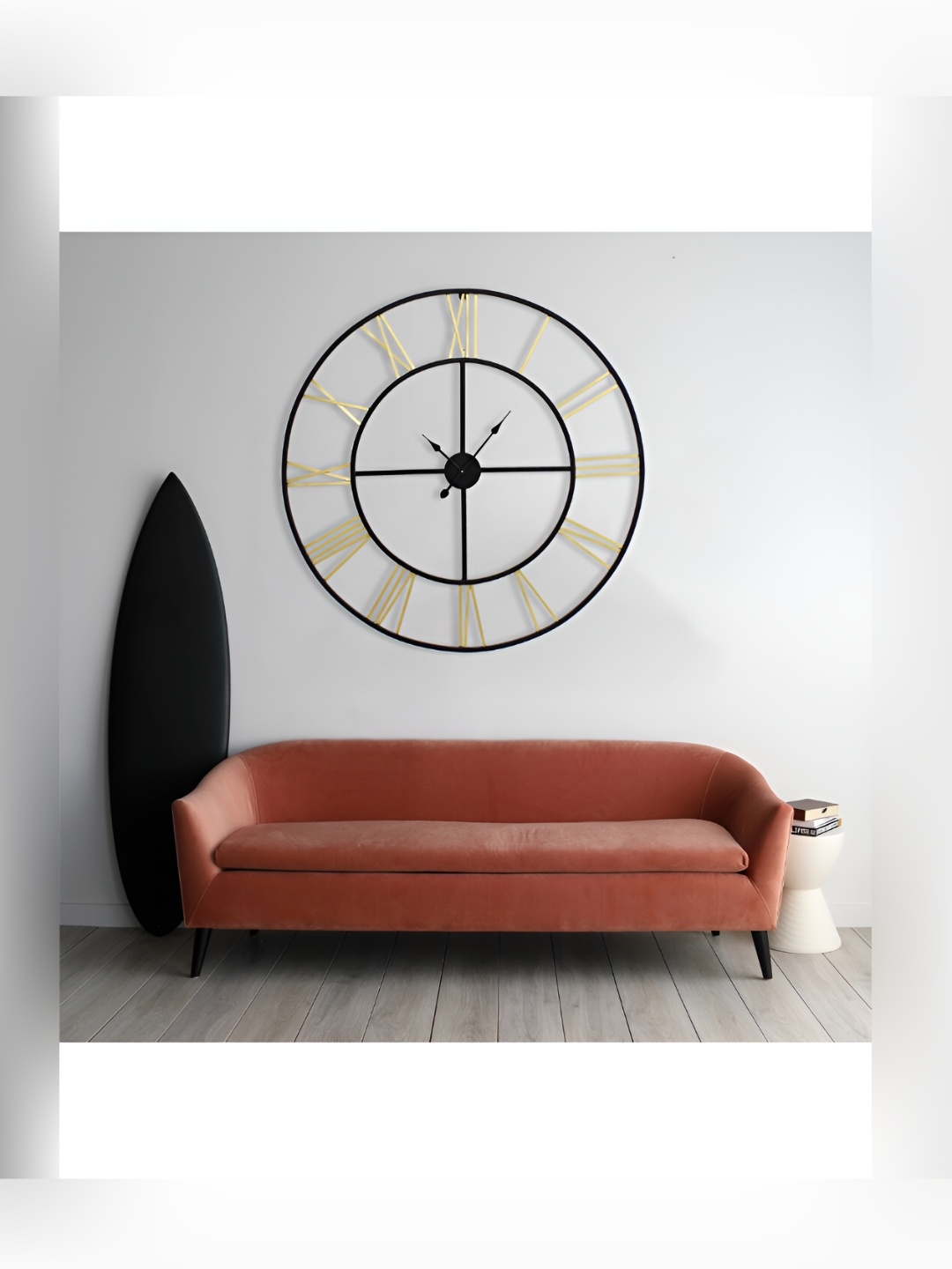 

Craftter Black & Copper Toned Textured Round Shaped Contemporary Analogue Wall Clock