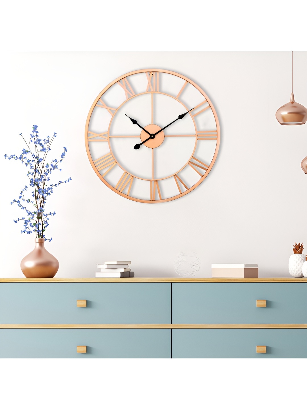 

Craftter Copper-Toned & Black Round Analogue Metal Contemporary Wall Clock