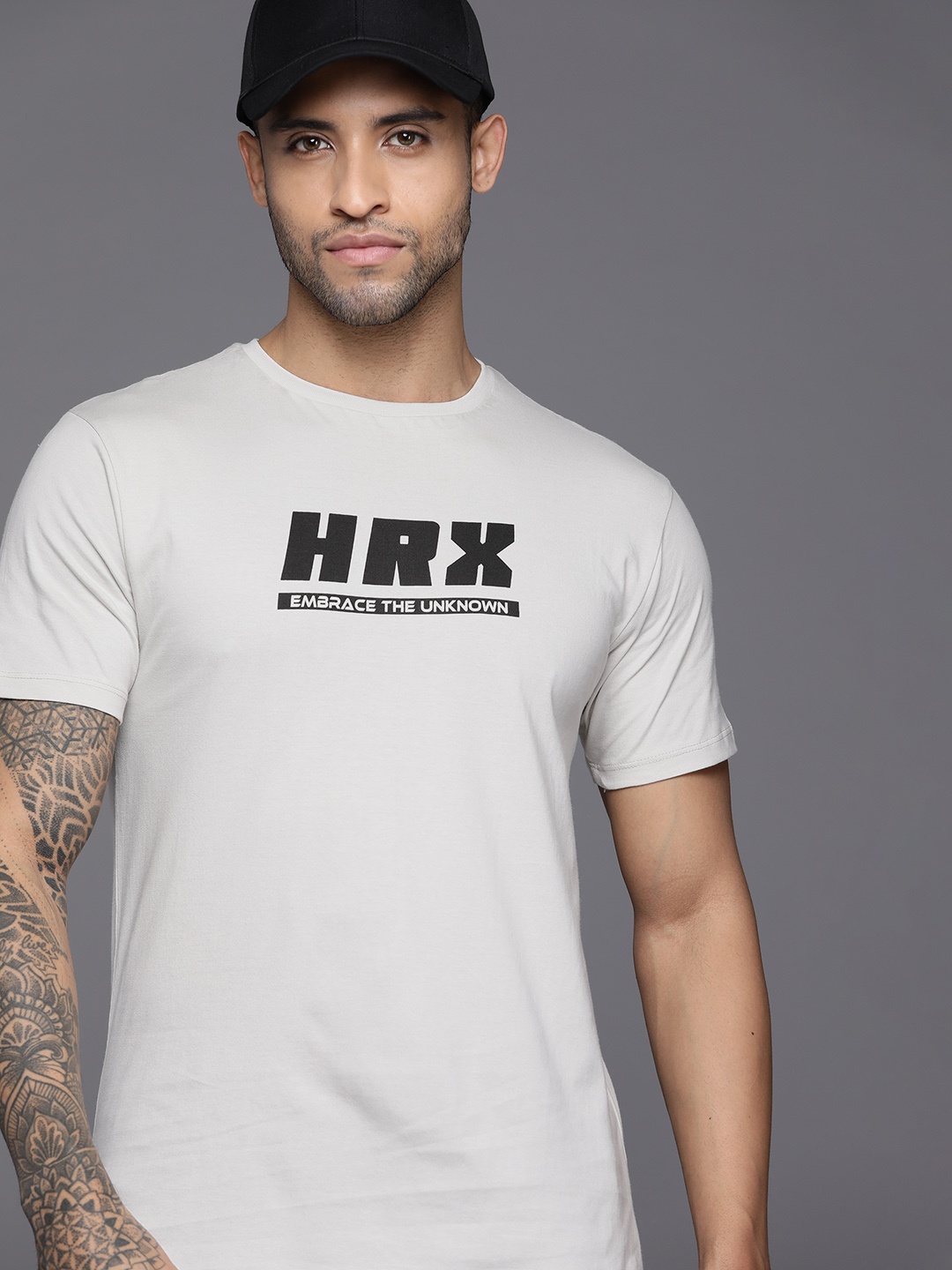 

HRX by Hrithik Roshan Men Typography Printed T-shirt, Grey