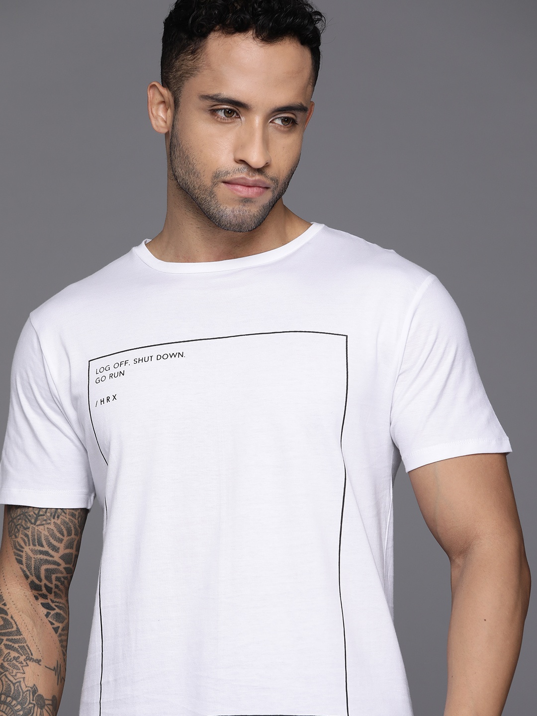 

HRX by Hrithik Roshan Men Typography Printed T-shirt, White