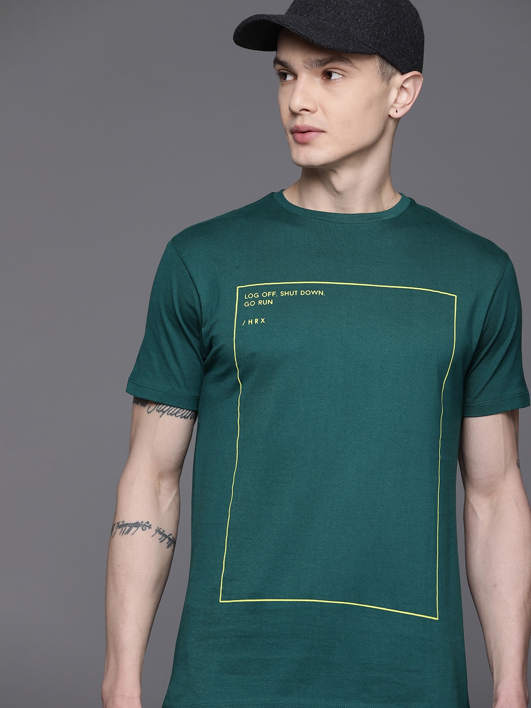 

HRX by Hrithik Roshan Men Typography Printed T-shirt, Green