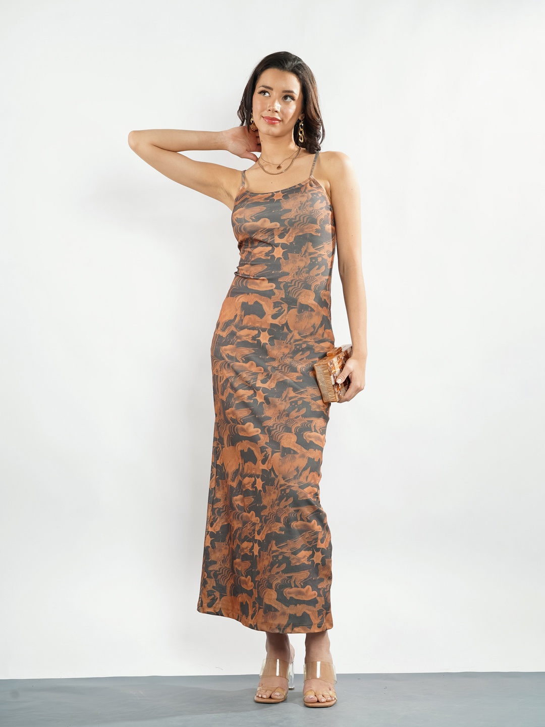 

Stylecast X Hersheinbox Print Maxi Dress, Brown