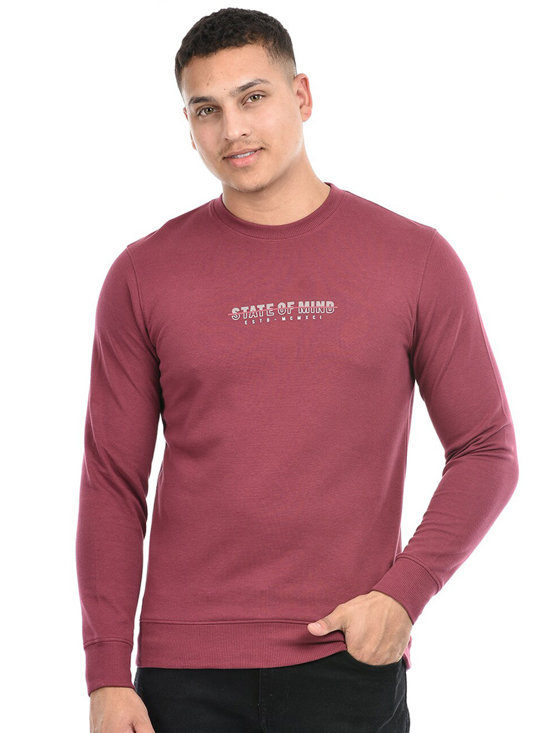 

Octave Typography Printed Cotton T-shirt, Pink