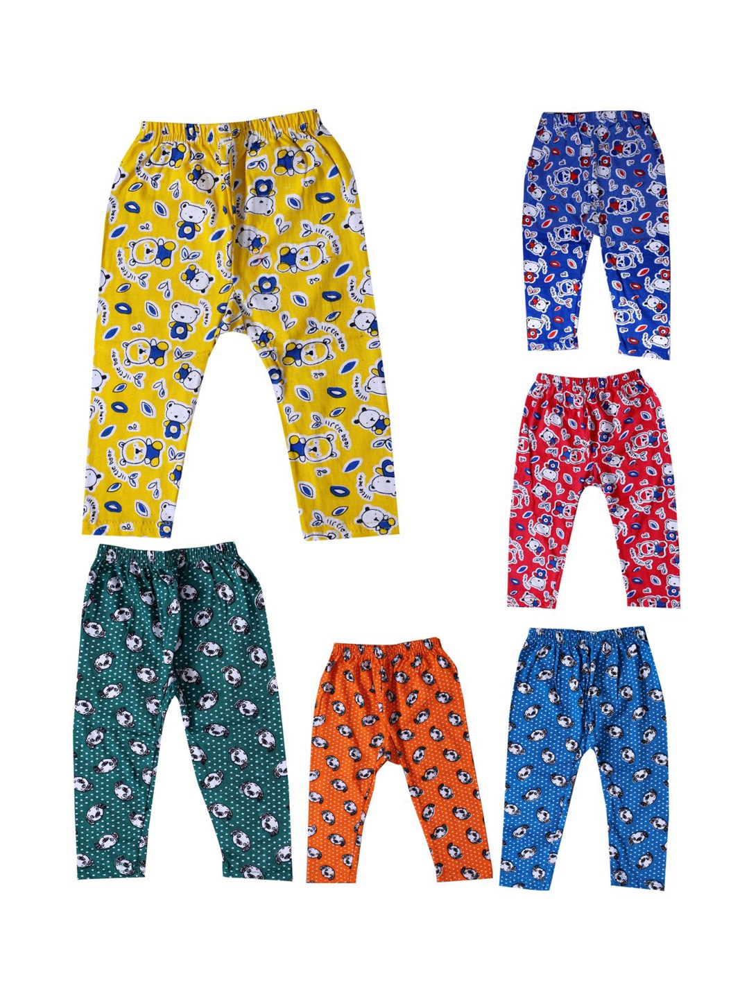 

BAESD Infants Pack Of 6 Straight Leg Printed Cotton Lounge Pants, Yellow