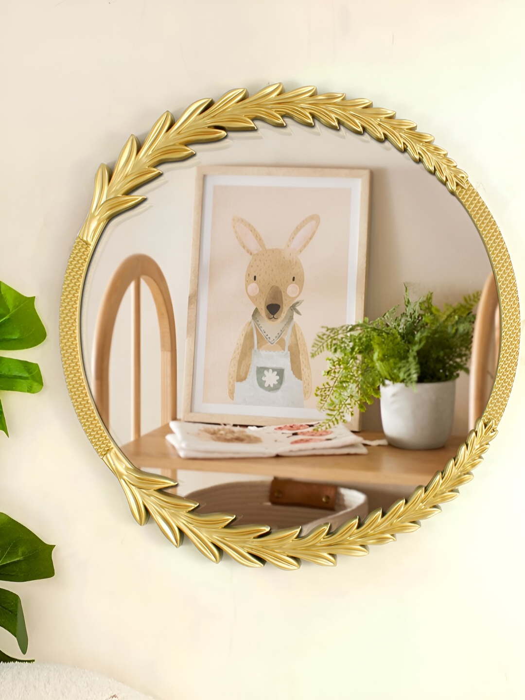 

TIED RIBBONS Decorative Framed Wall Mirror, Yellow