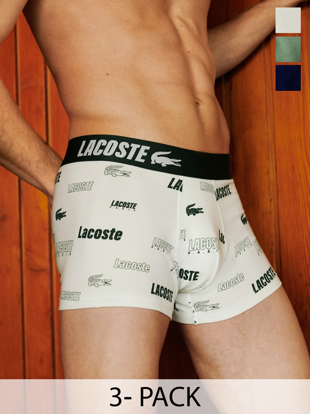 

Lacoste Pack Of 3 Stretch Printed Ultra Comfortable Trunk 5H8394YVC S, White