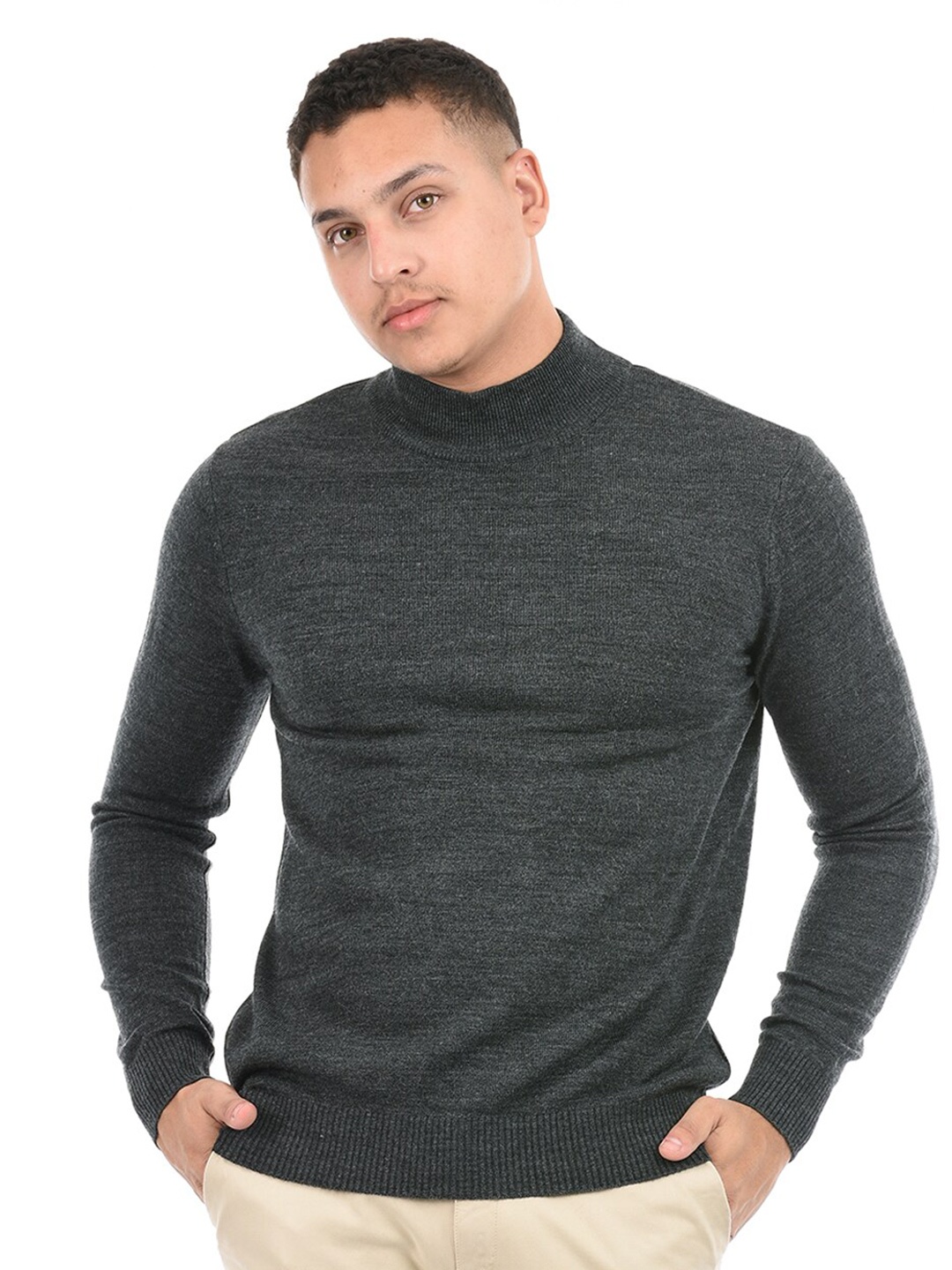 

Octave Round Neck Acrylic Pullover, Grey