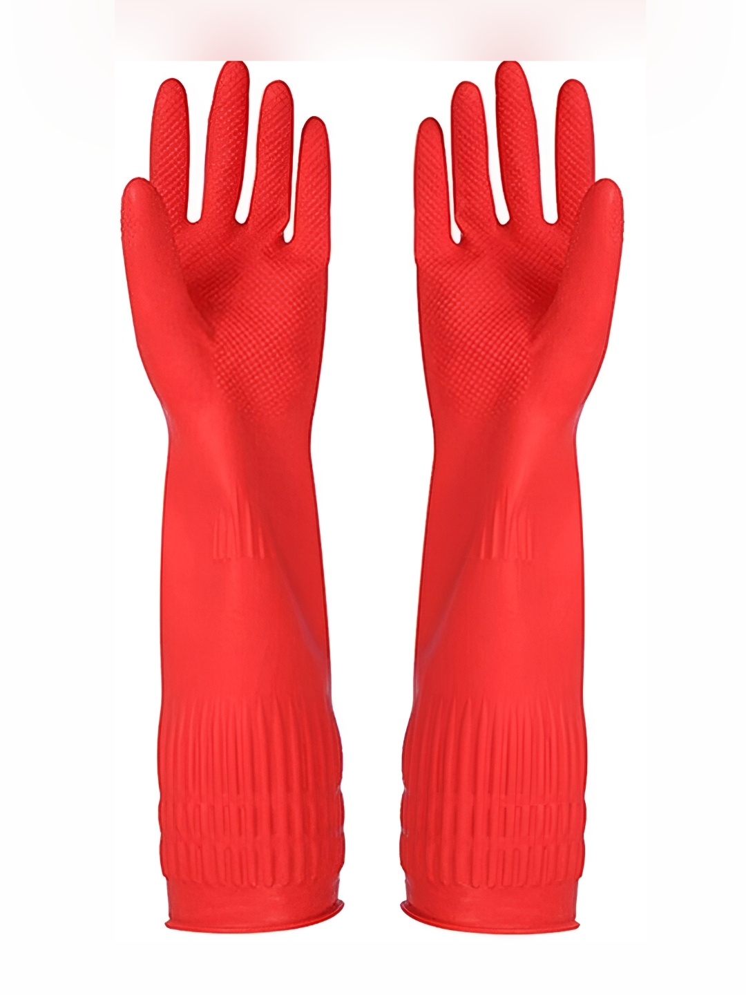 

RBGIIT Red 2 Pieces Textured Anti Slip Cleaning Gloves