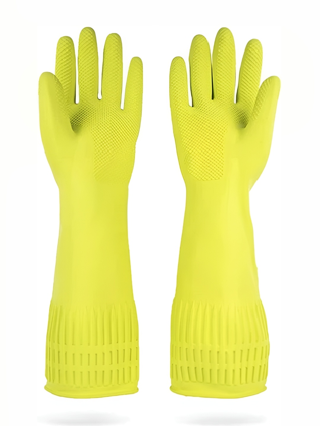 

RBGIIT Unisex Rubber Water Chemical Resistant Hand Skin Safety Kitchen Cleaning Gloves, Yellow