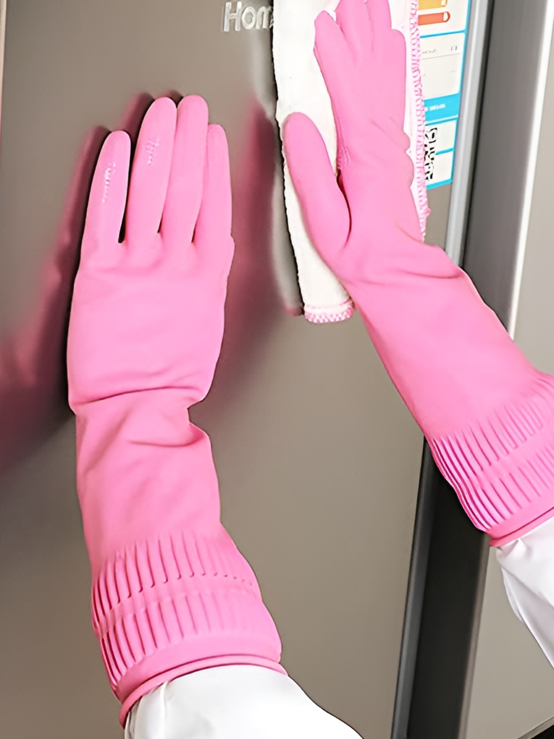 

RBGIIT 1 Pair Rubber Water Chemical Resistance Hand Skin Safety Gloves, Pink
