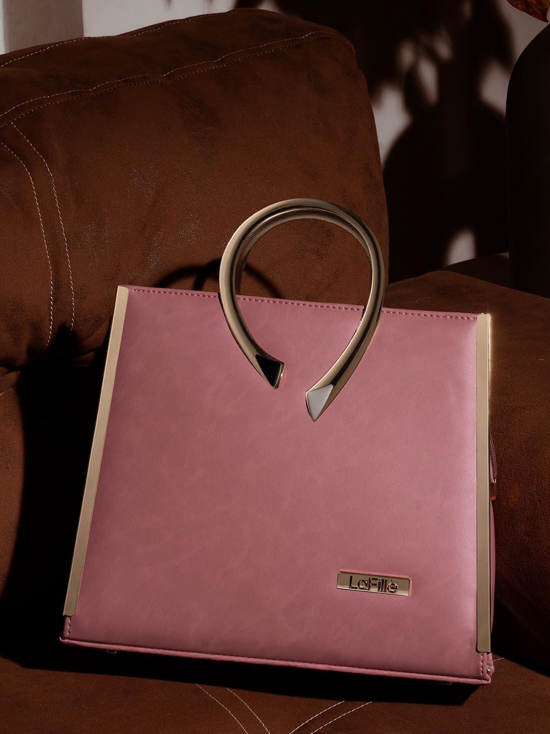 

LaFille Oversized Structured Handheld Bag, Peach