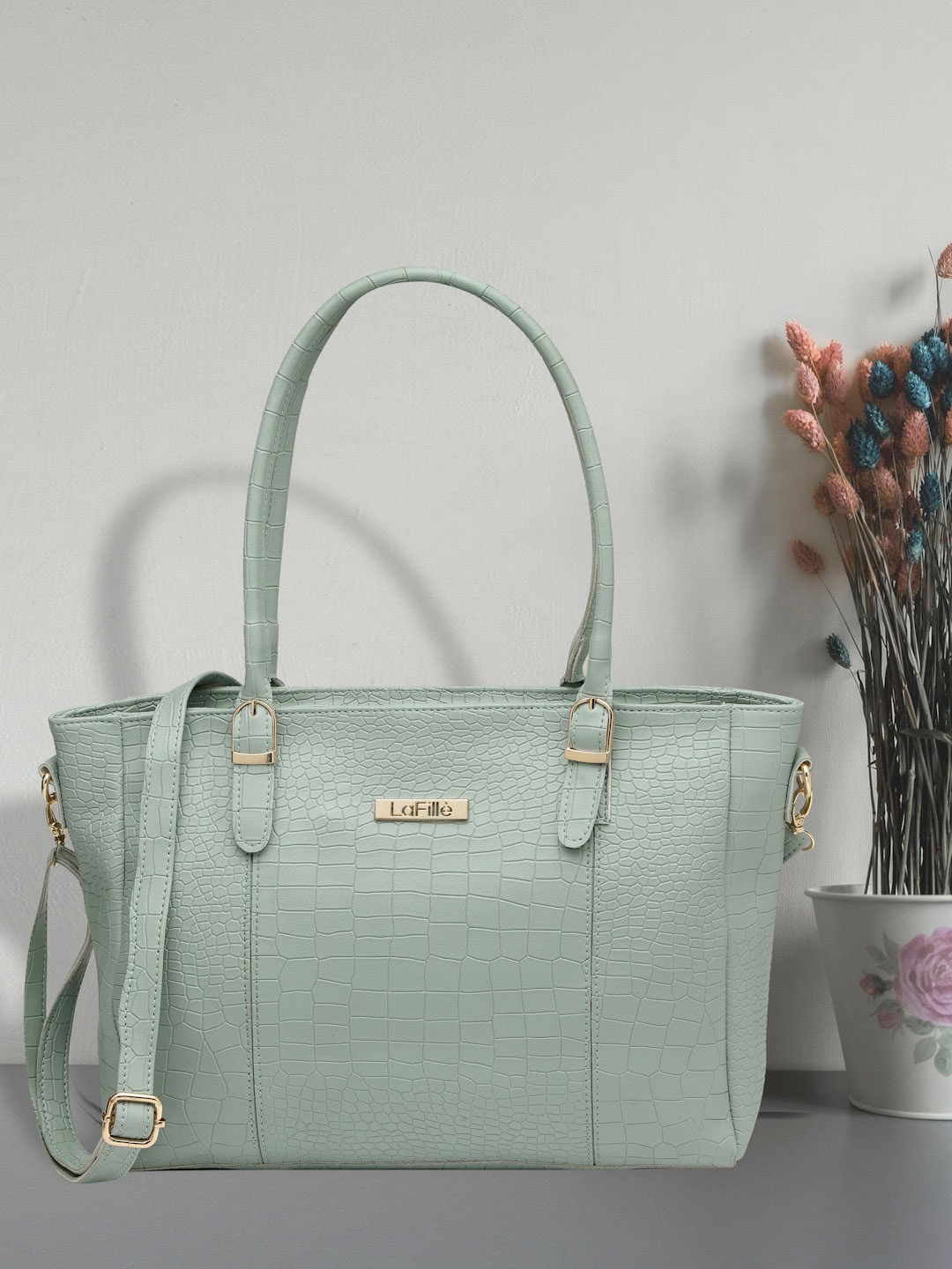 

LaFille Oversized Structured Handheld Bag, Blue